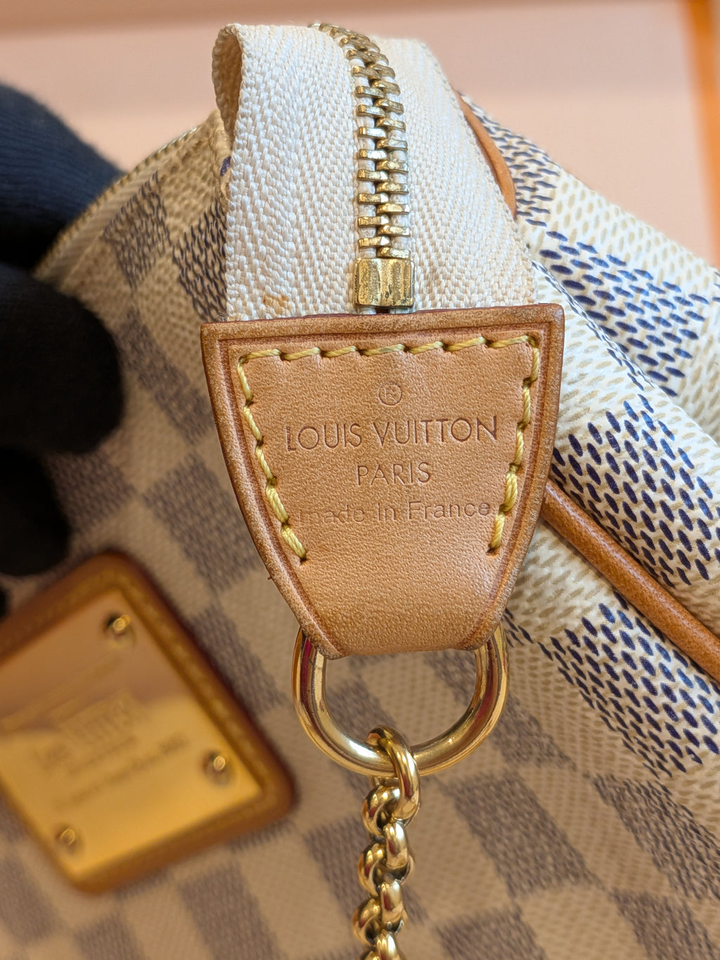 Louis Vuitton Eva Clutch Sling Bag Damier Azur