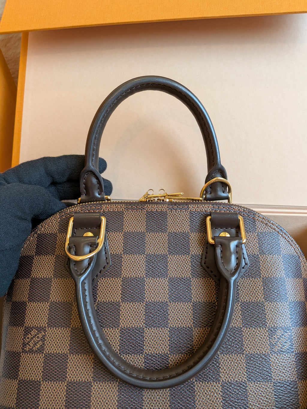Louis Vuitton Bb Alma Damier Ebene Canvas