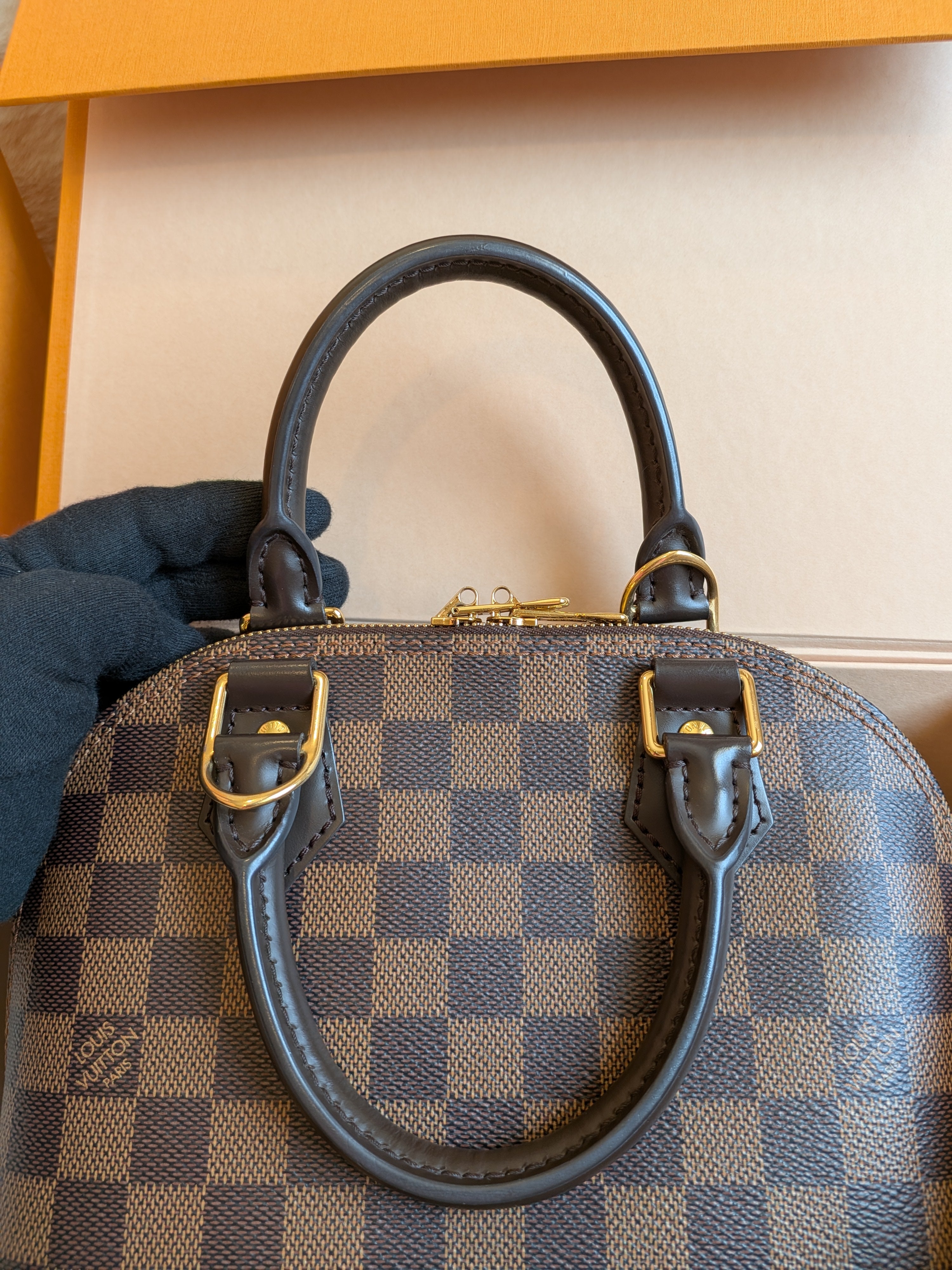 Louis Vuitton Bb Alma Damier Ebene Canvas