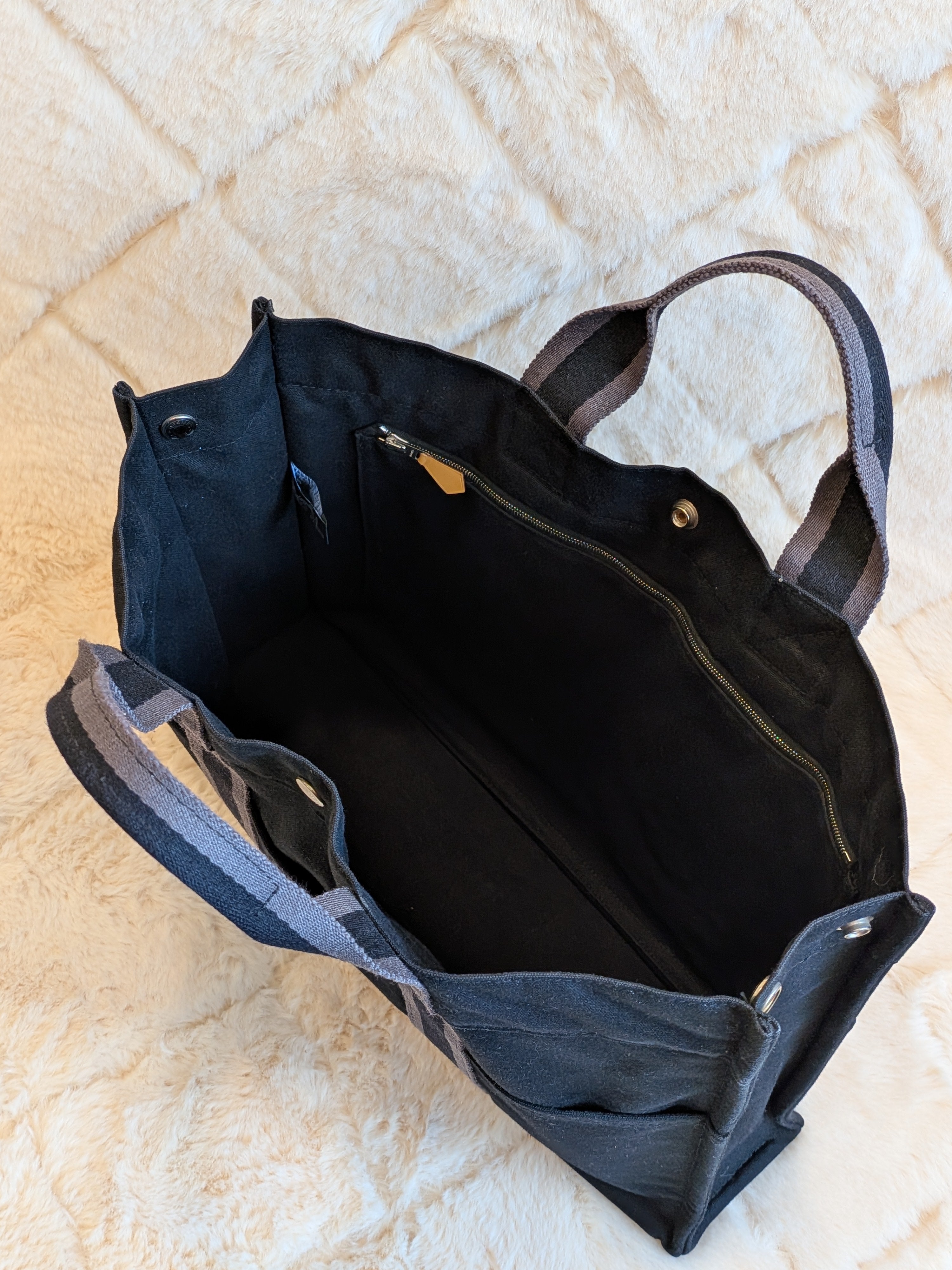 Hermes Fourre-Tote MM Black Canvas
