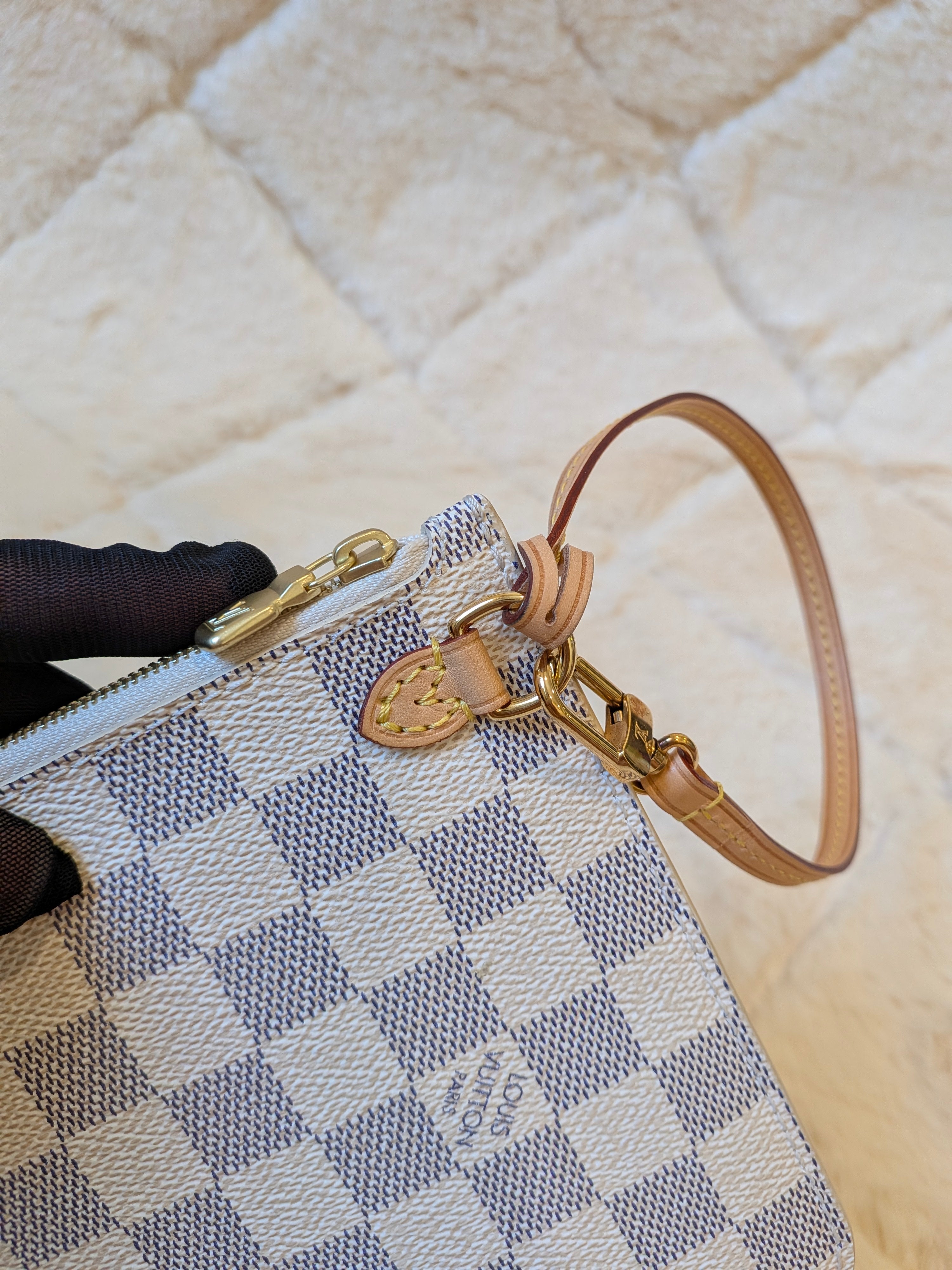 Louis Vuitton Neverfull MM Azur Pouch Wristlet