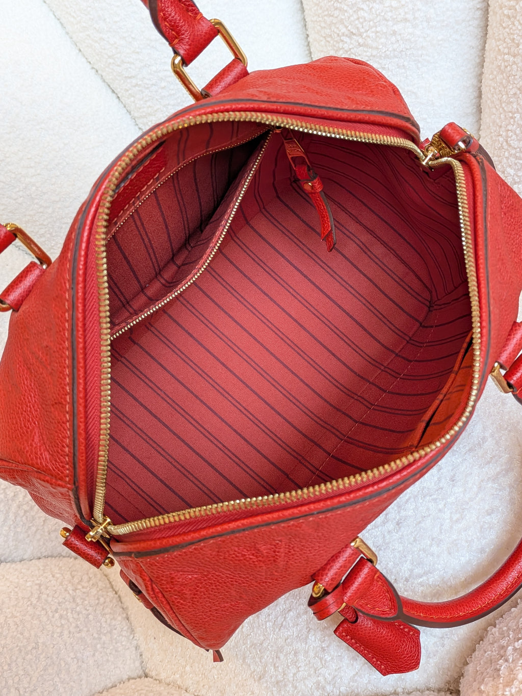 Louis Vuitton Speedy Bandouliere 25 Empriente Orient Red