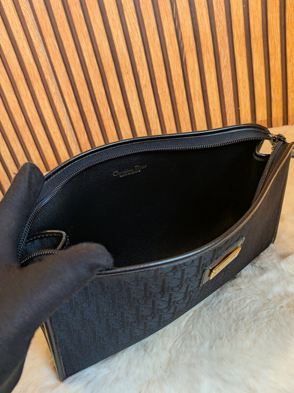 Christian Dior Clutch Canvas Black (Vintage)