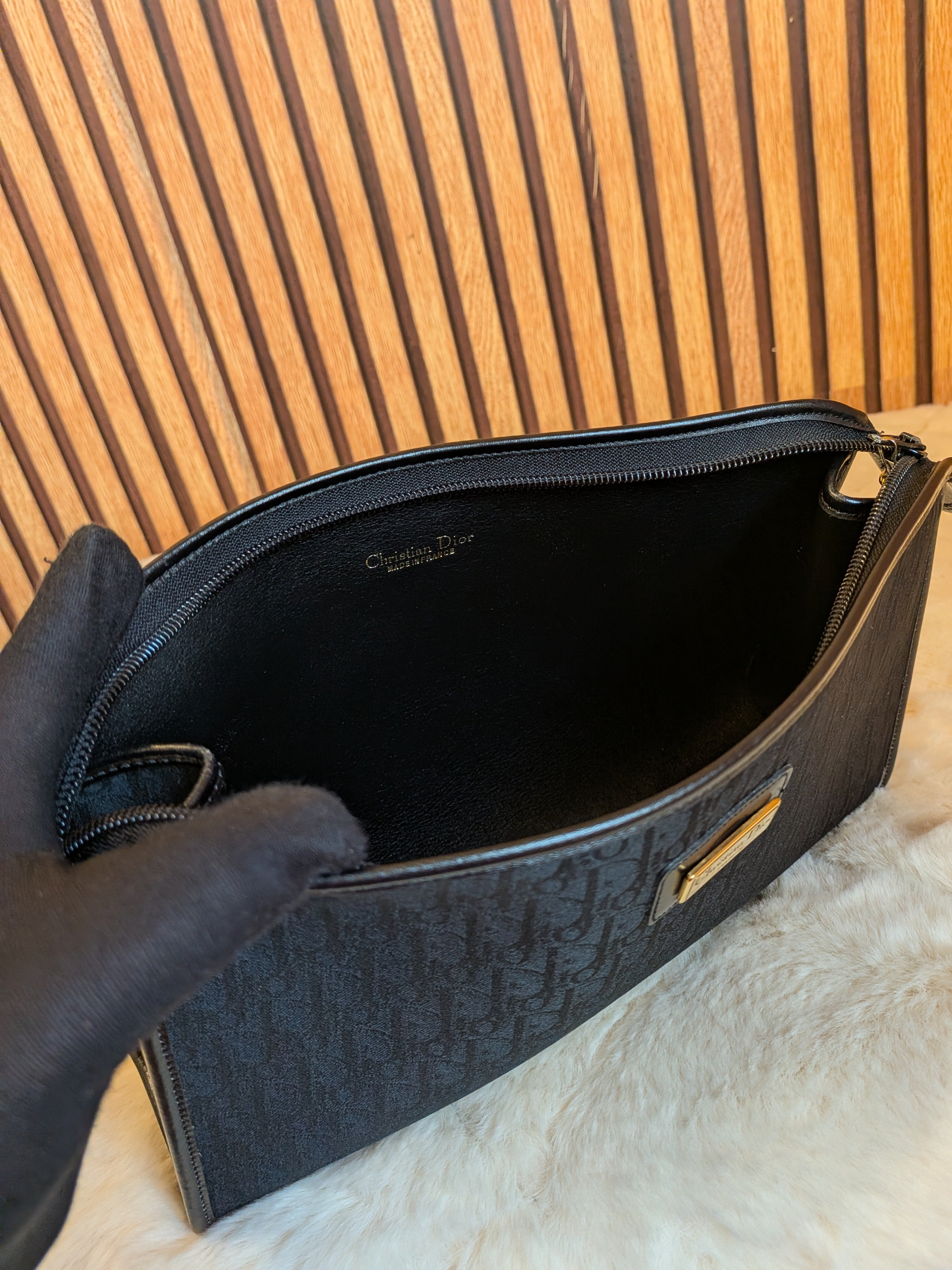 Christian Dior Clutch Canvas Black (Vintage)