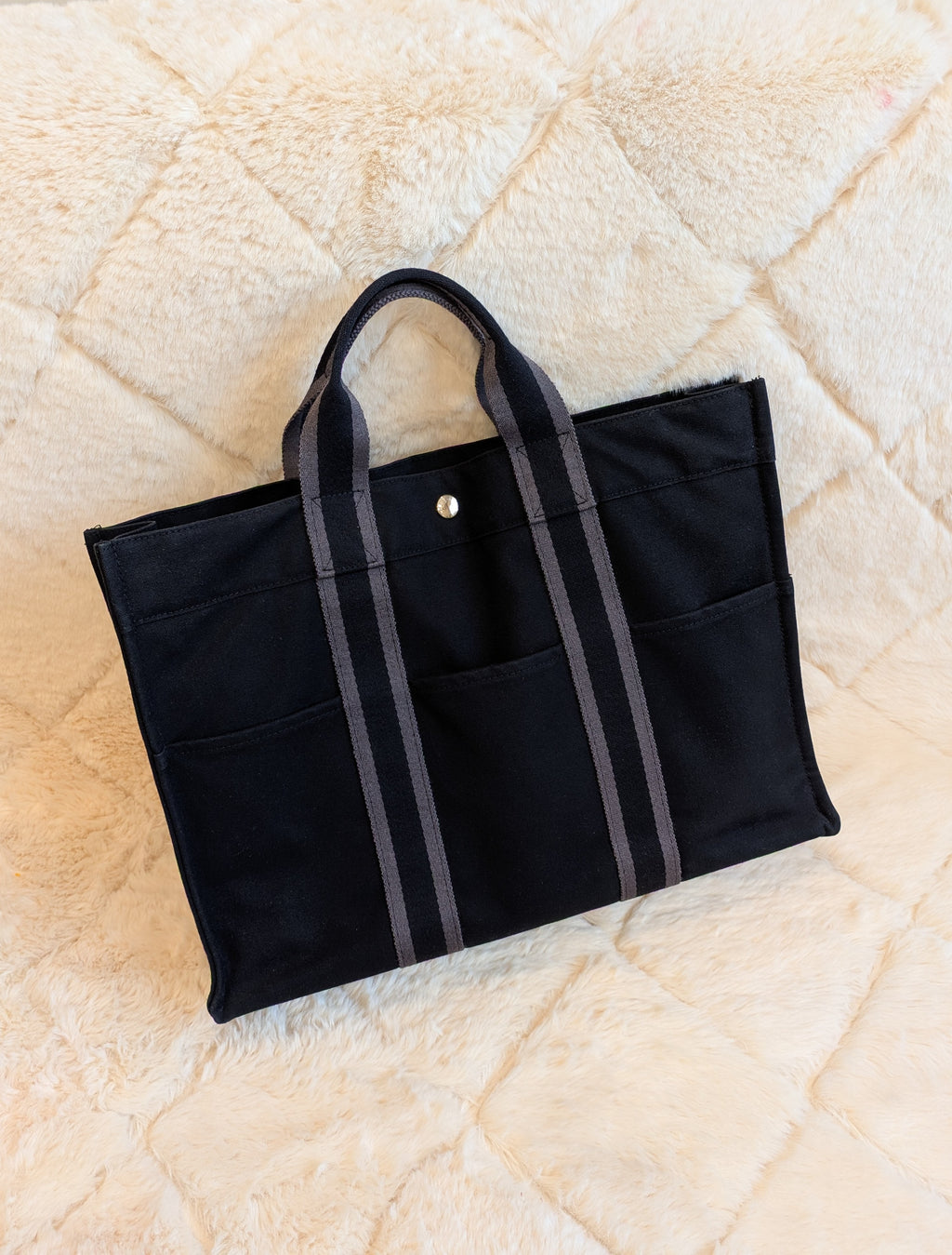 Hermes Fourre-Tote MM Black Canvas