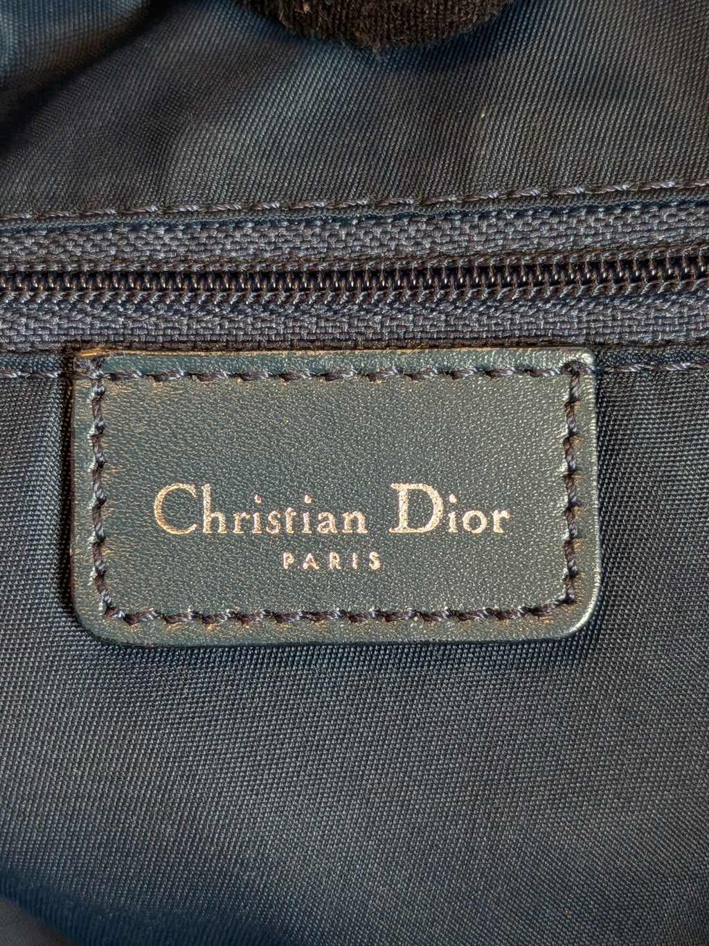 Christian Dior Trotter Messenger Bag Navy Blue Canvas