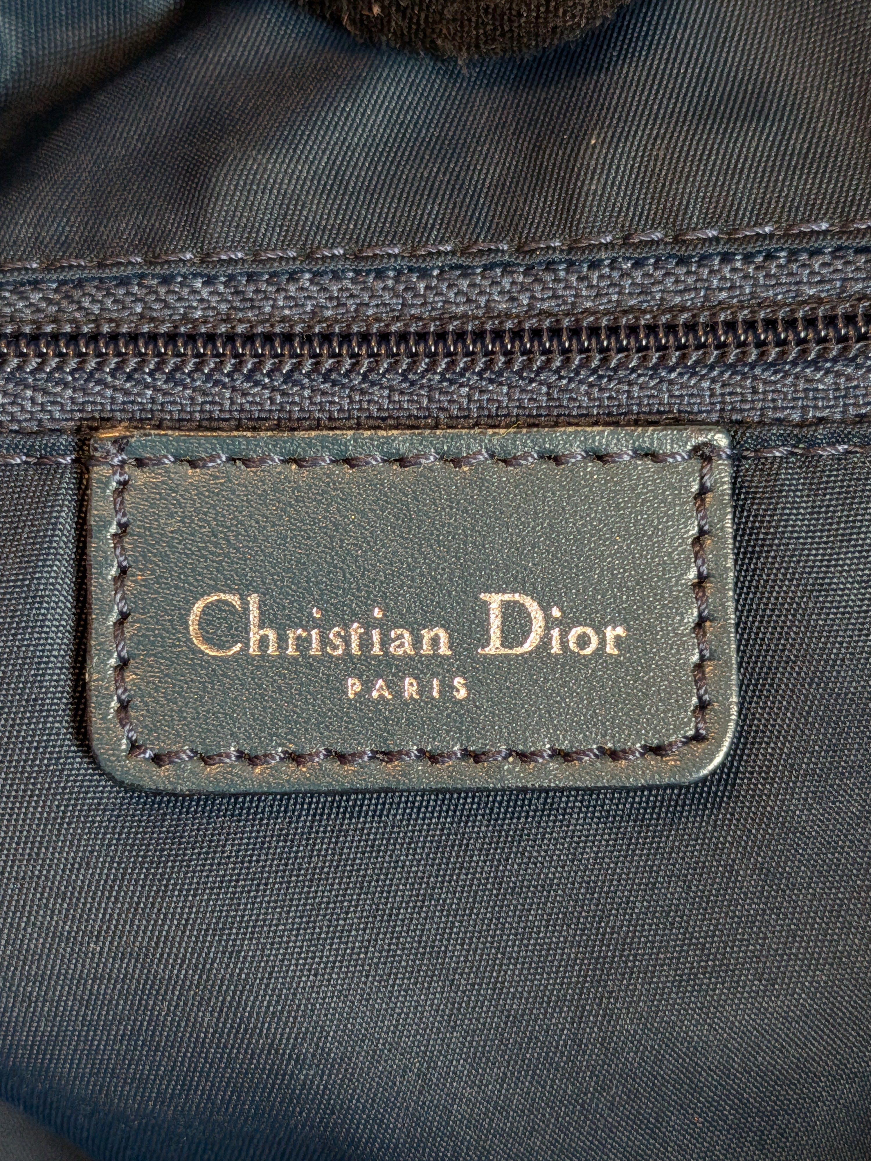 Christian Dior Trotter Messenger Bag Navy Blue Canvas