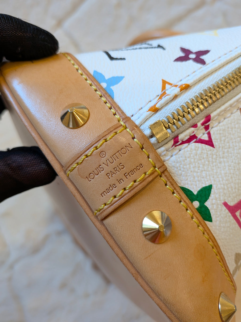 Louis Vuitton x Takashi Murakami Alma PM Multicolor White