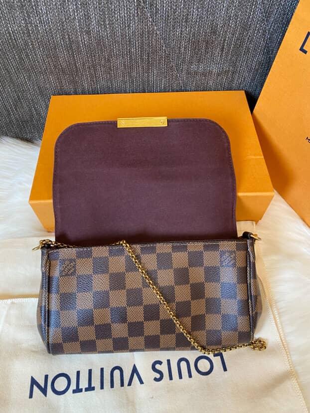 Louis Vuitton Favorite PM Damier Ebene Clutch Sling Bag