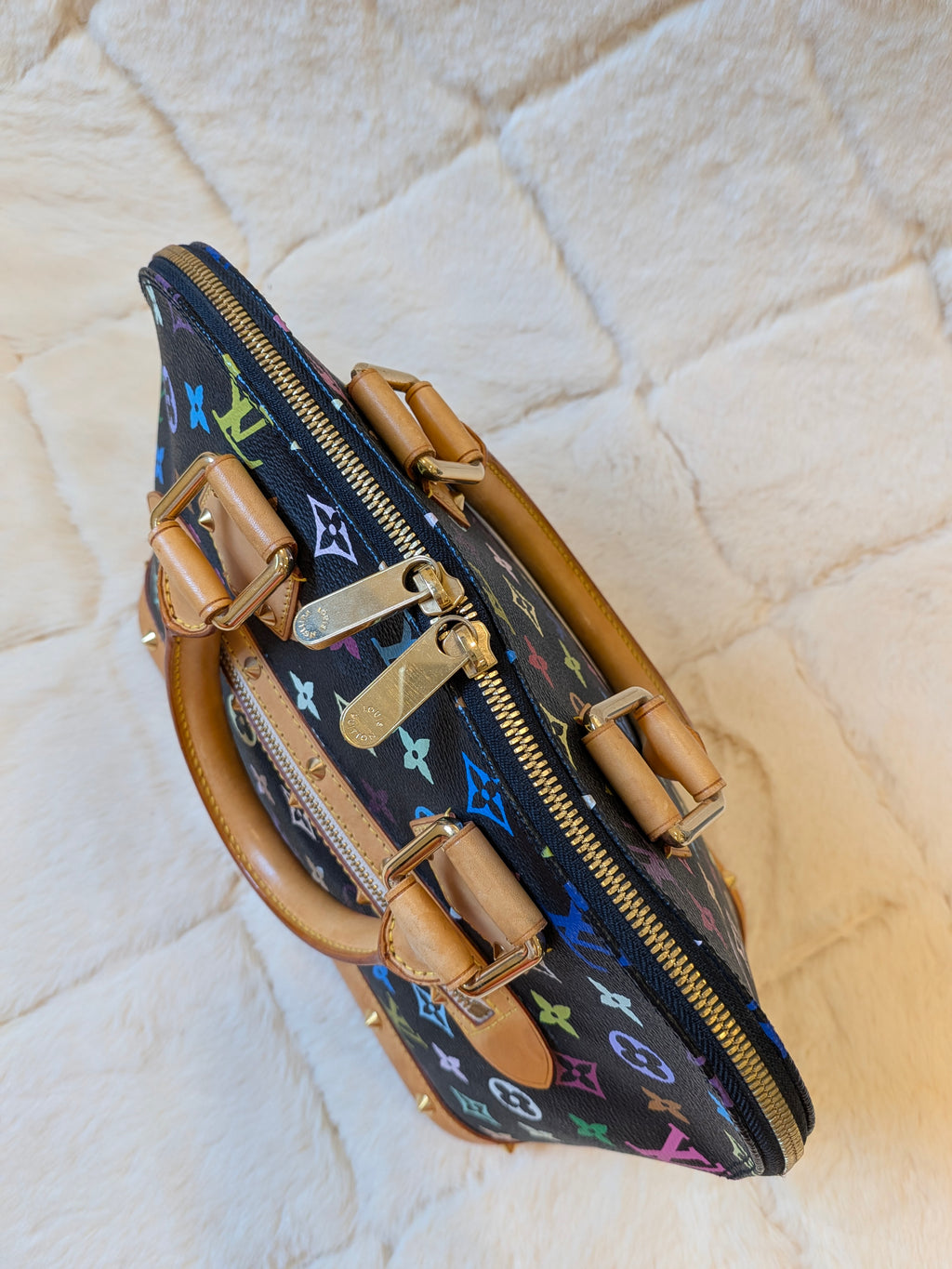 Louis Vuitton x Takashi Murakami Alma PM Multicolor Black