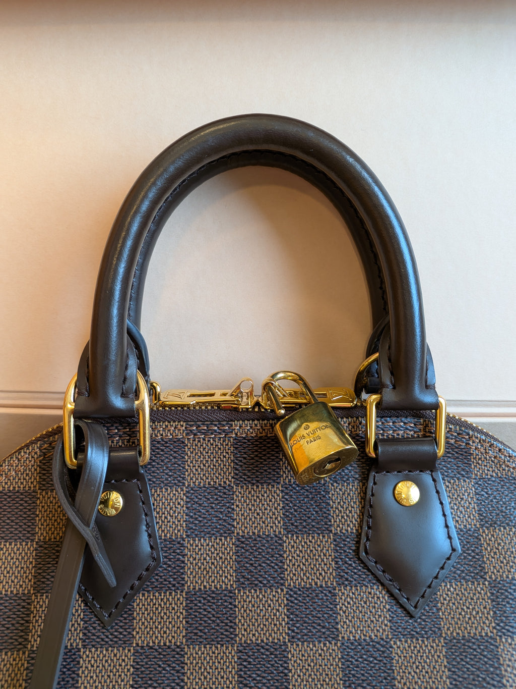 Louis Vuitton Bb Alma Damier Ebene Canvas