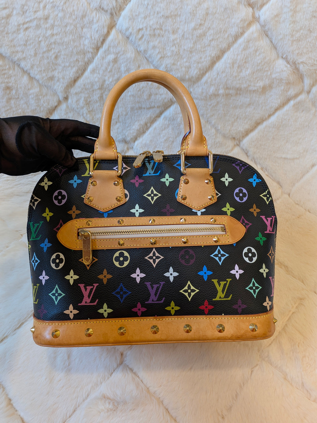Louis Vuitton x Takashi Murakami Alma PM Multicolor Black