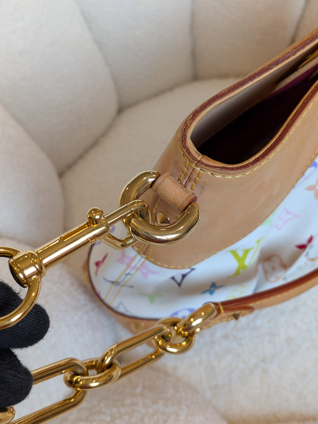 Louis Vuitton Judy MM Multicolor White Monogram "LV x Takashi Murakami