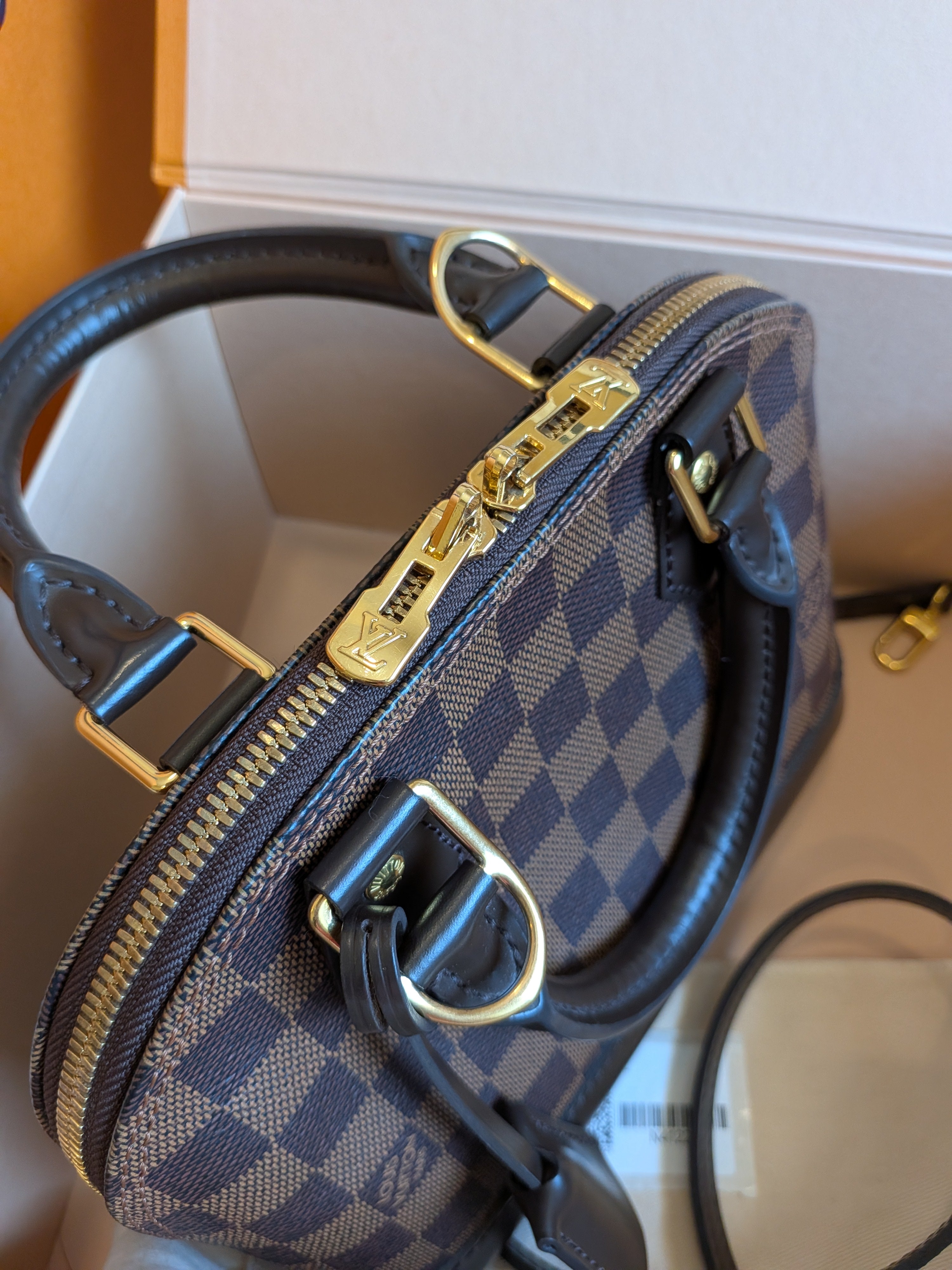 Louis Vuitton Bb Alma Damier Ebene Canvas