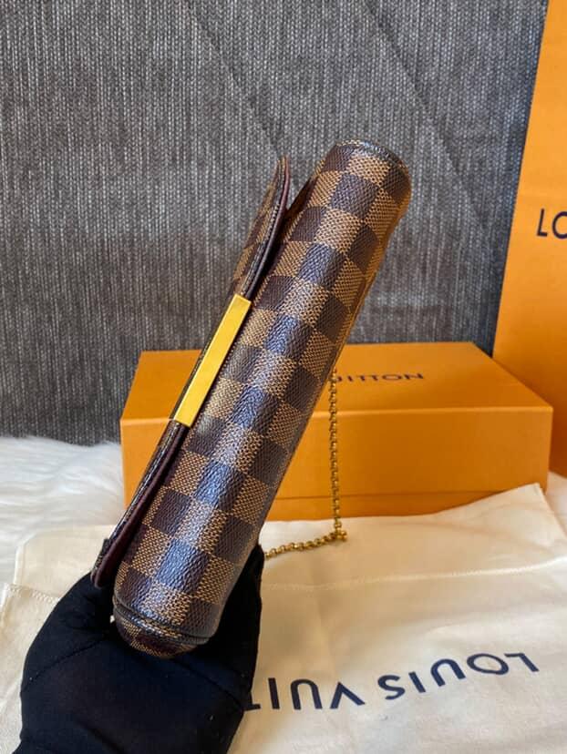 Louis Vuitton Favorite PM Damier Ebene Clutch Sling Bag