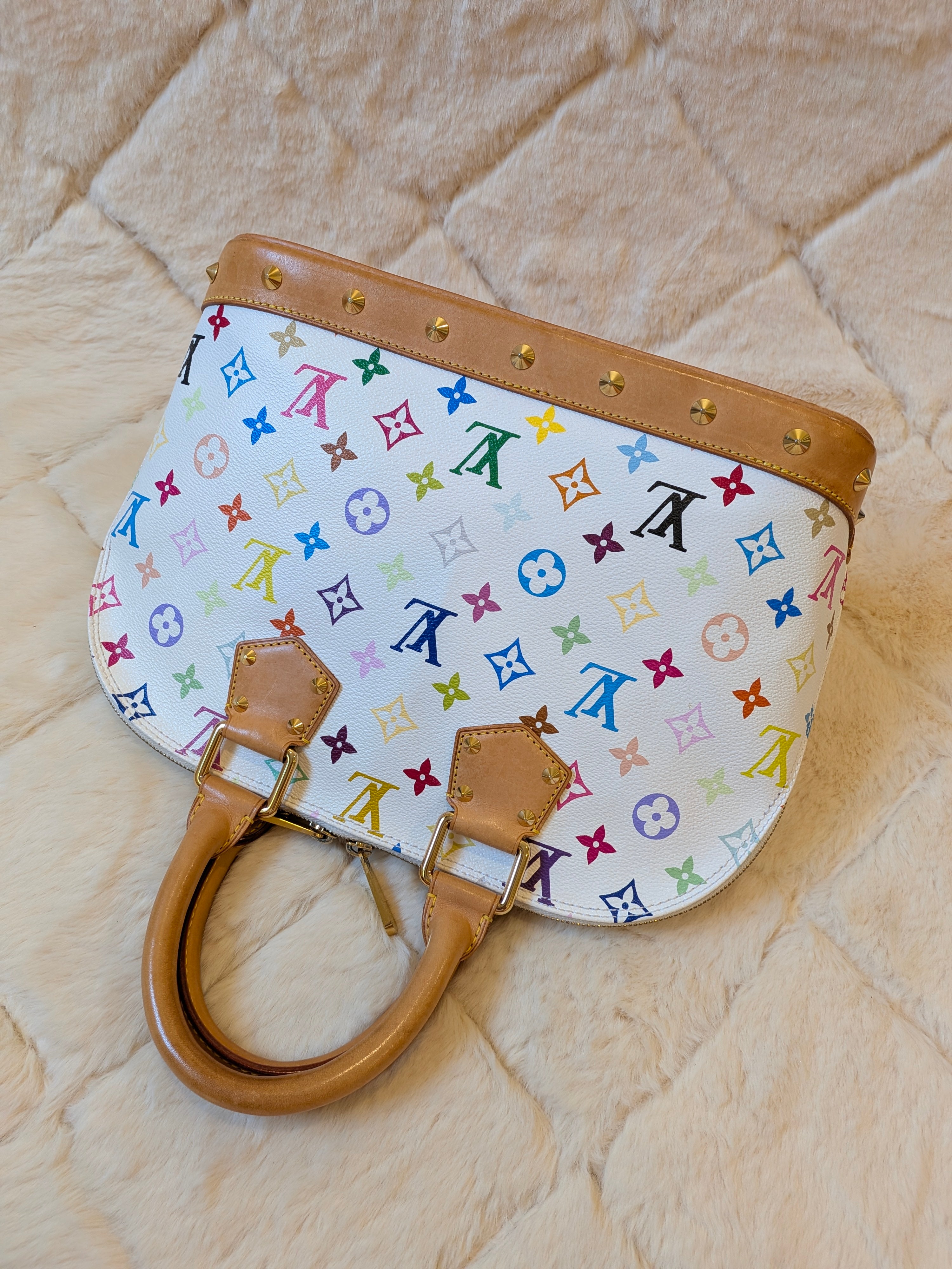 Louis Vuitton x Takashi Murakami Alma PM Multicolor White