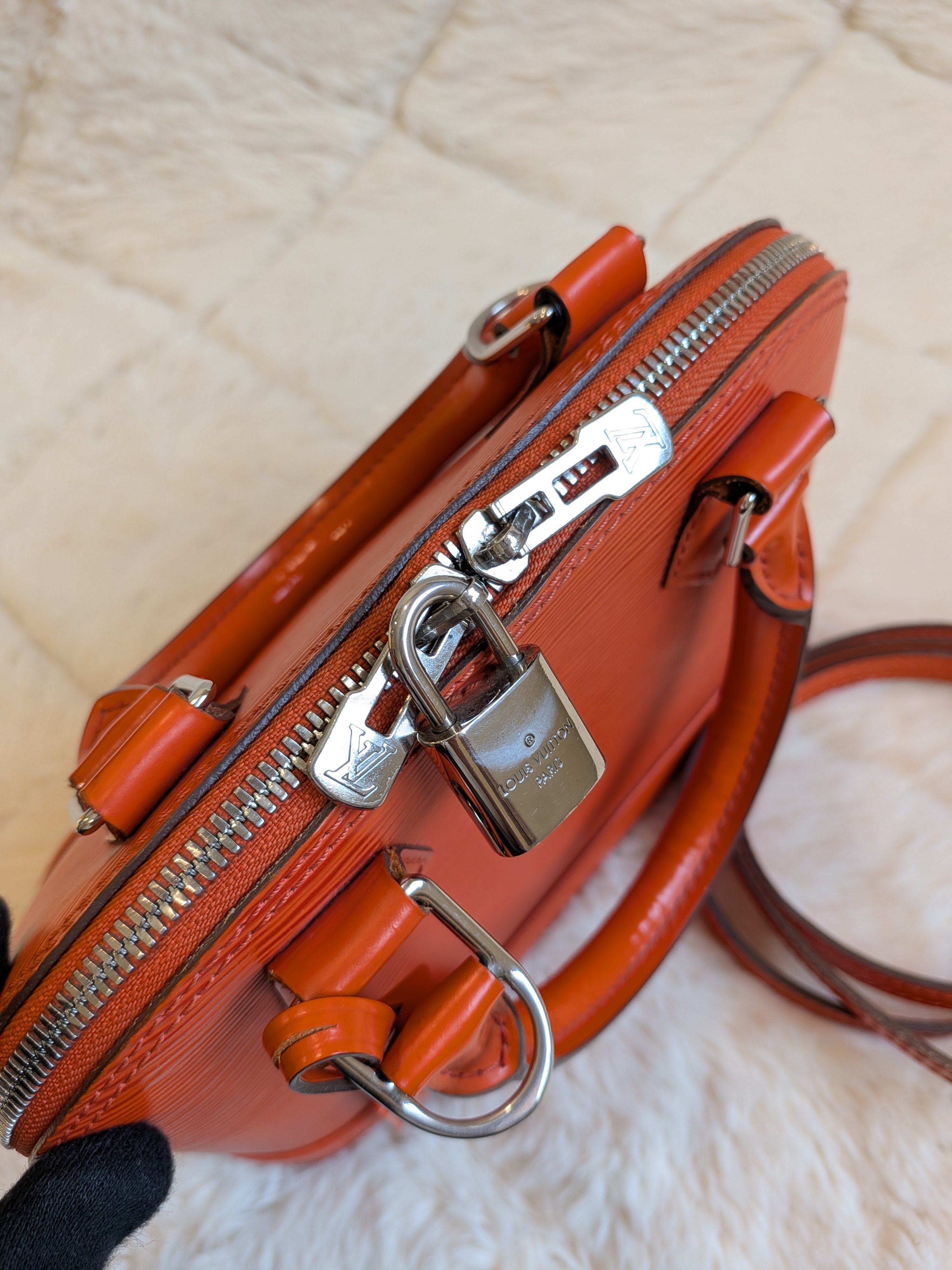 Louis Vuitton Bb Alma Epi Leather Orange