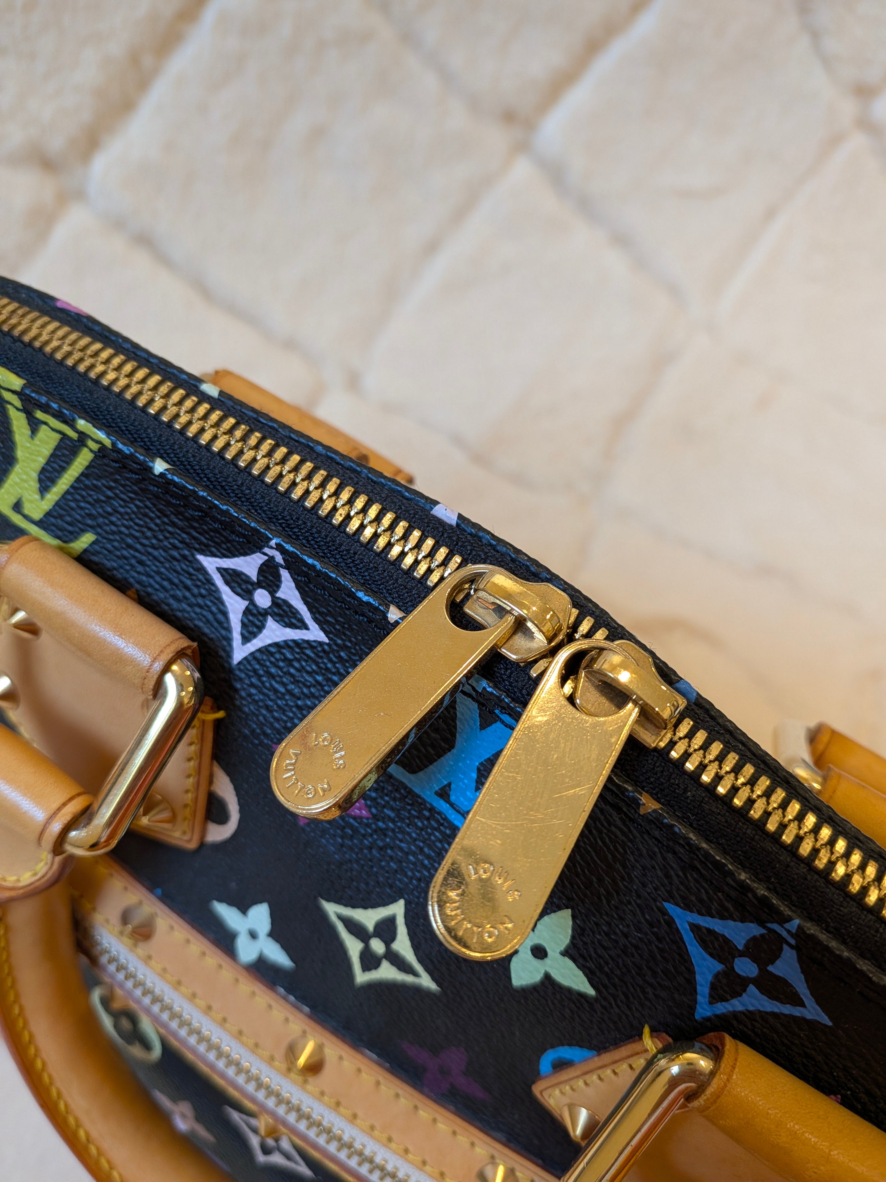Louis Vuitton x Takashi Murakami Alma PM Multicolor Black