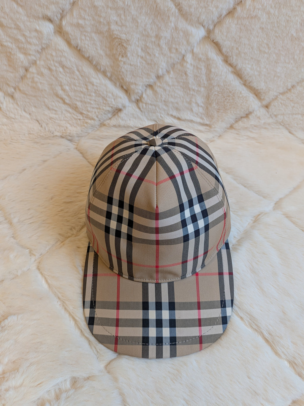 Burberry Baseball Cap Checkered Beige
