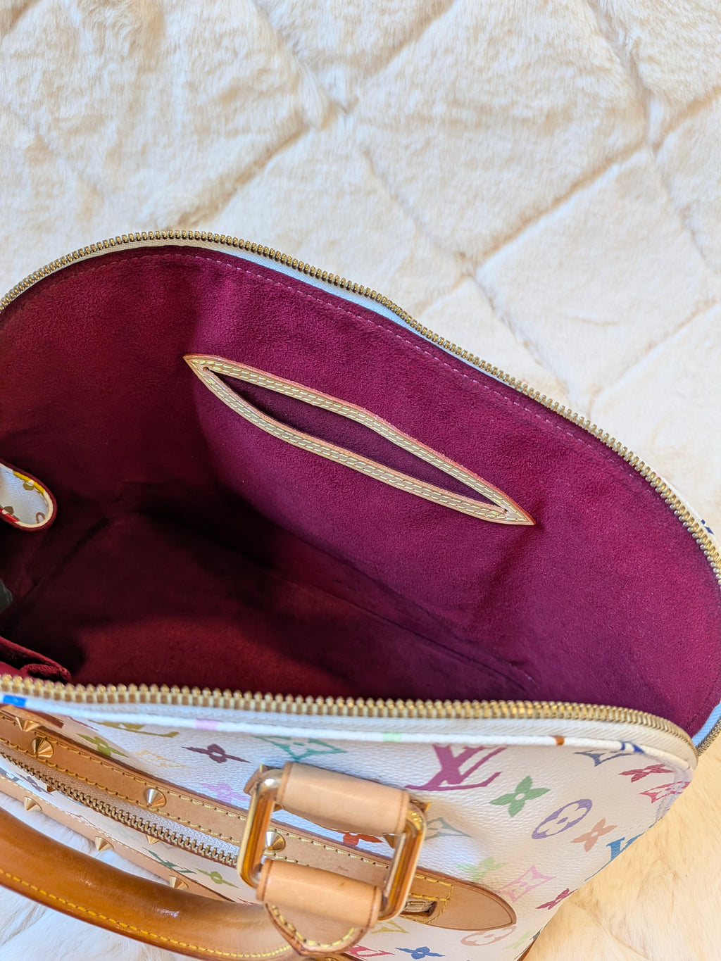 Louis Vuitton x Takashi Murakami Alma PM Multicolor White