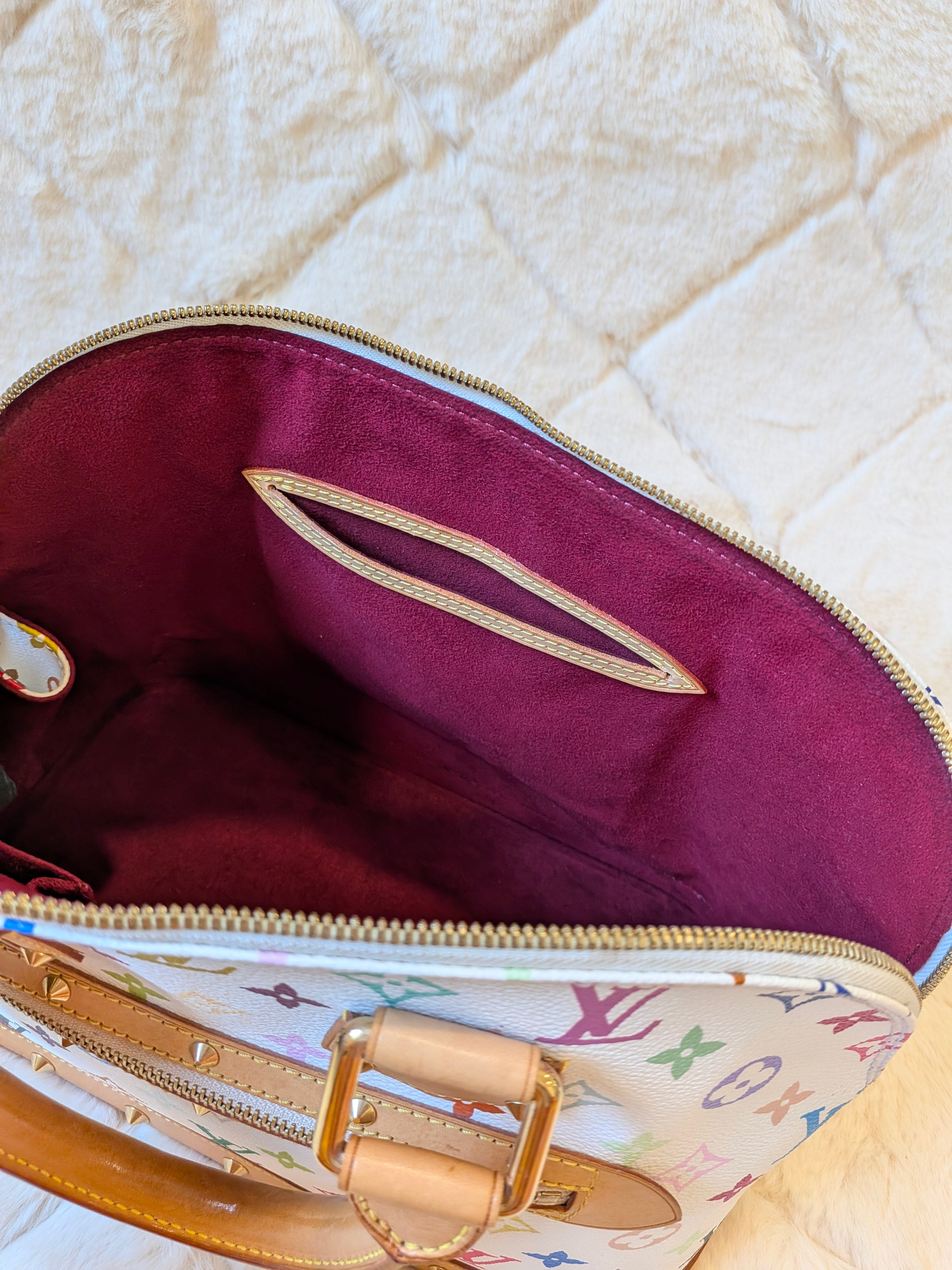 Louis Vuitton x Takashi Murakami Alma PM Multicolor White