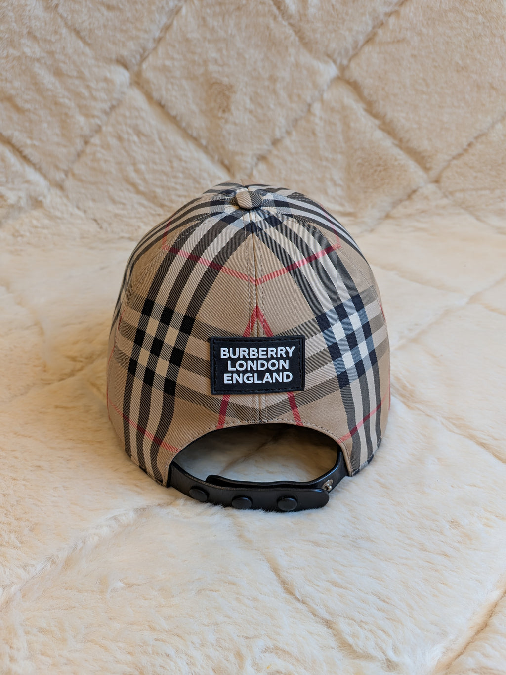 Burberry Baseball Cap Checkered Beige