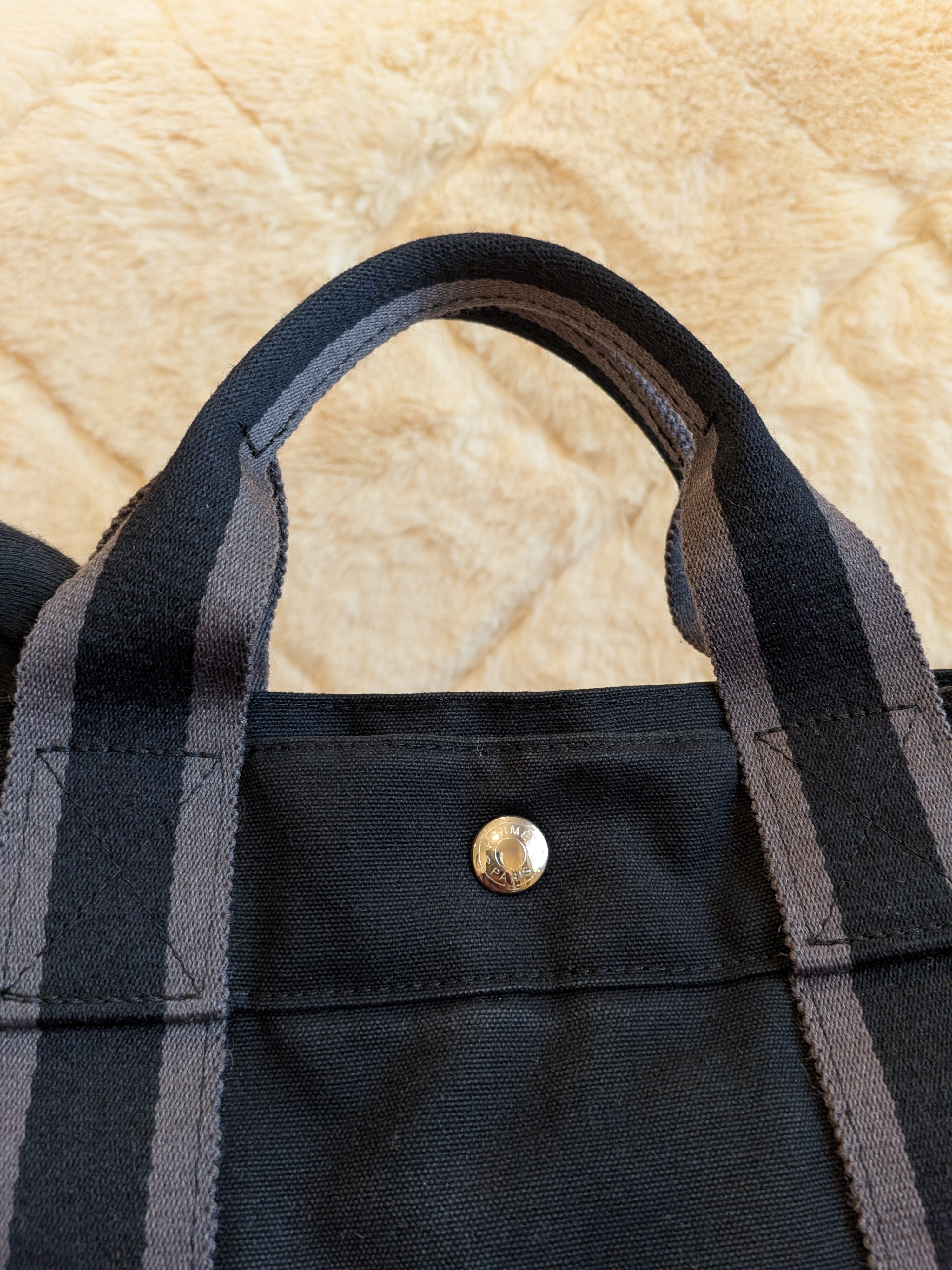 Hermes Fourre-Tote MM Black Canvas