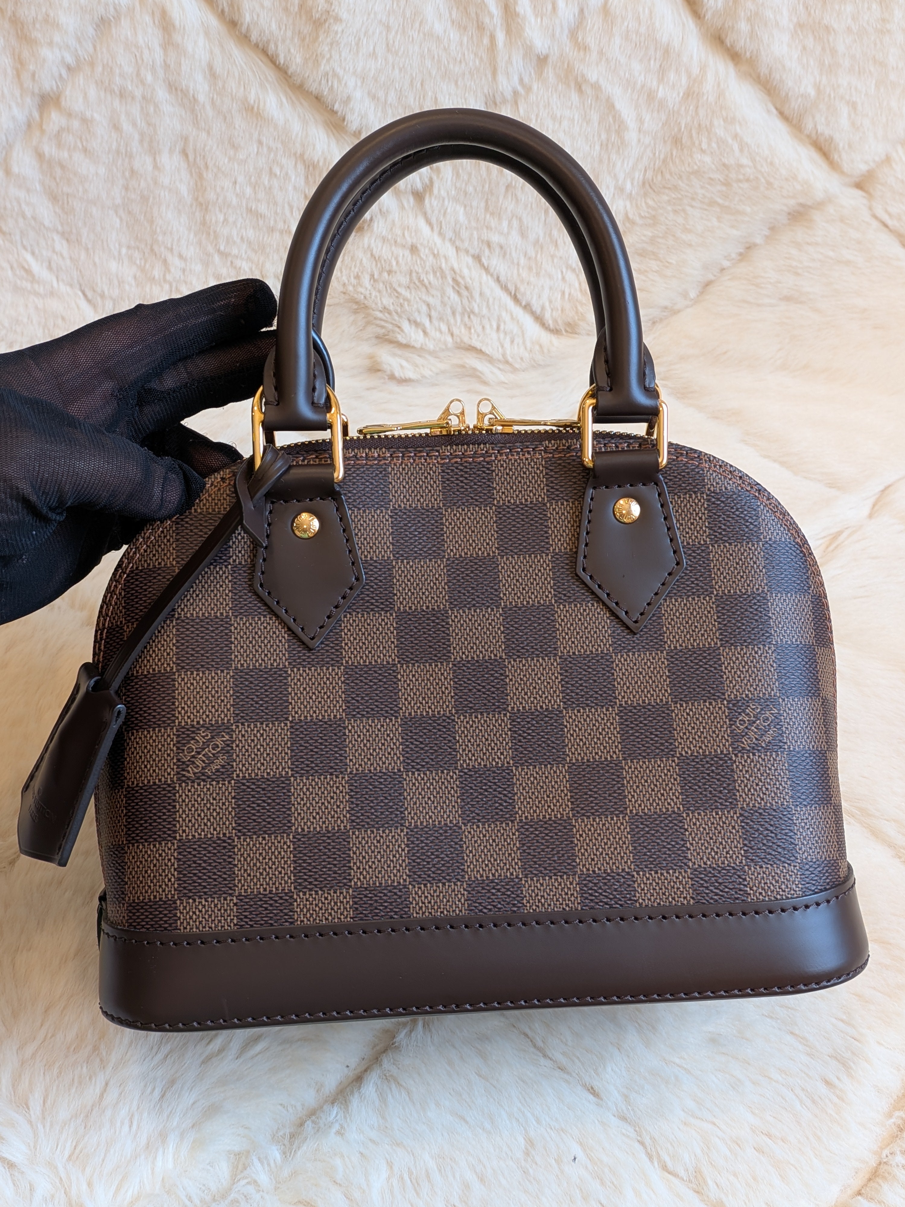 Louis Vuitton Bb Alma Damier Ebene Canvas