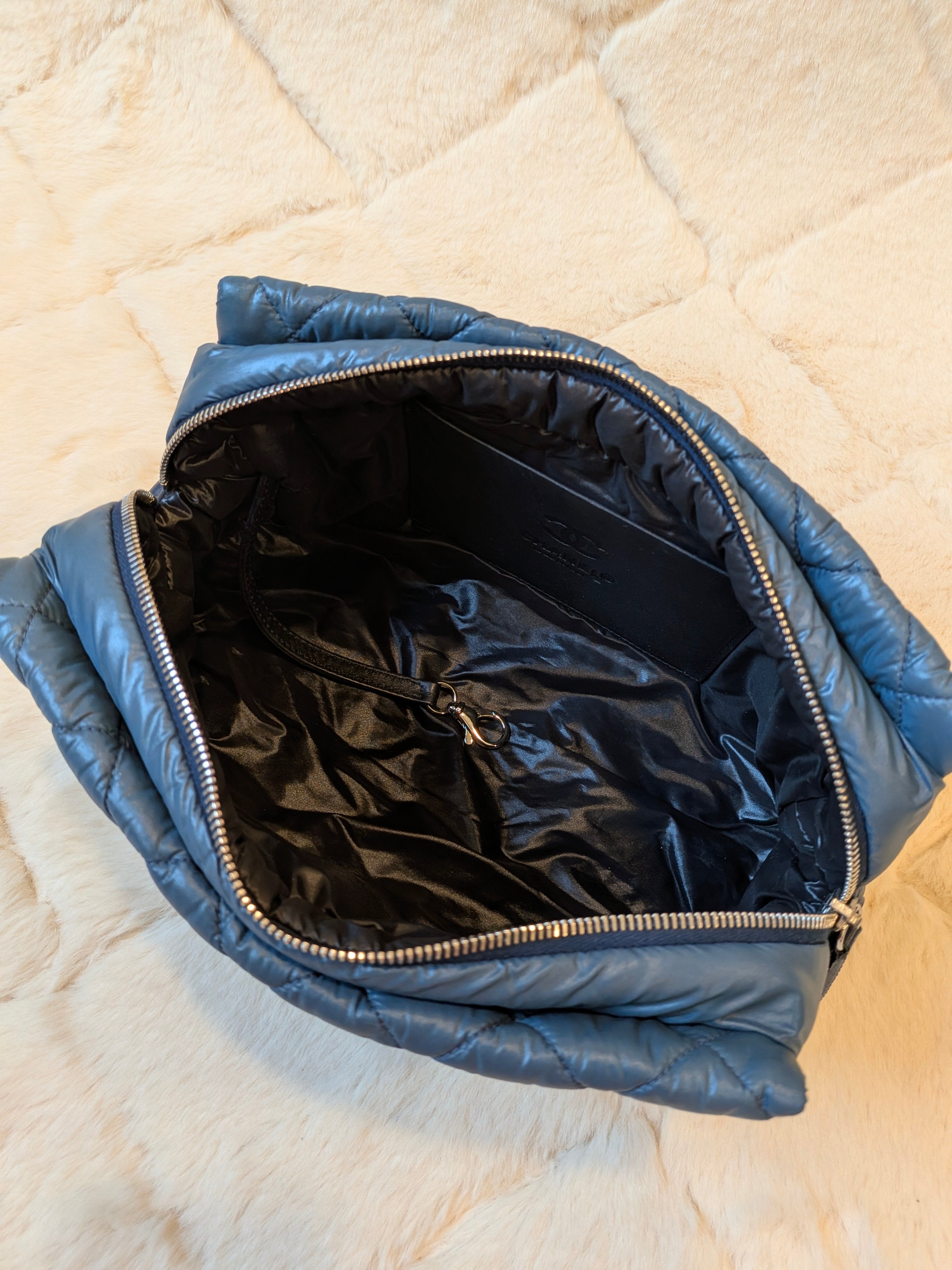 Chanel Coco Cocoon Cosmetics Pouch Nylon Navy Blue