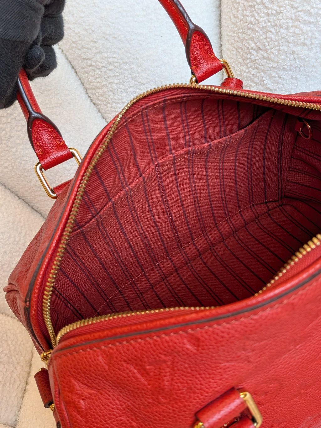Louis Vuitton Speedy Bandouliere 25 Empriente Orient Red