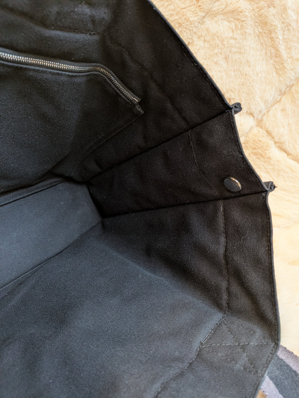 Hermes Fourre-Tote MM Black Canvas