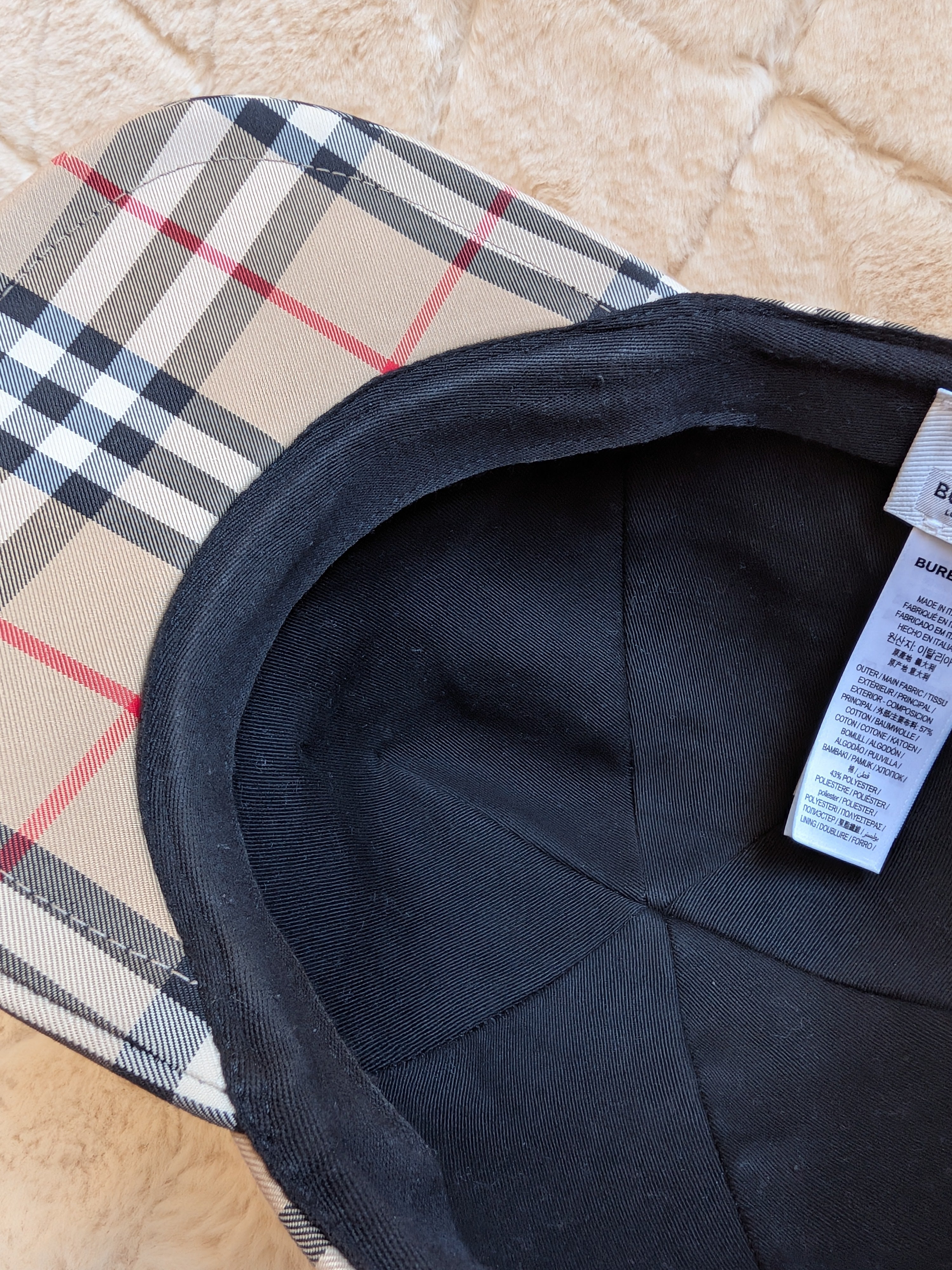 Burberry Baseball Cap Checkered Beige