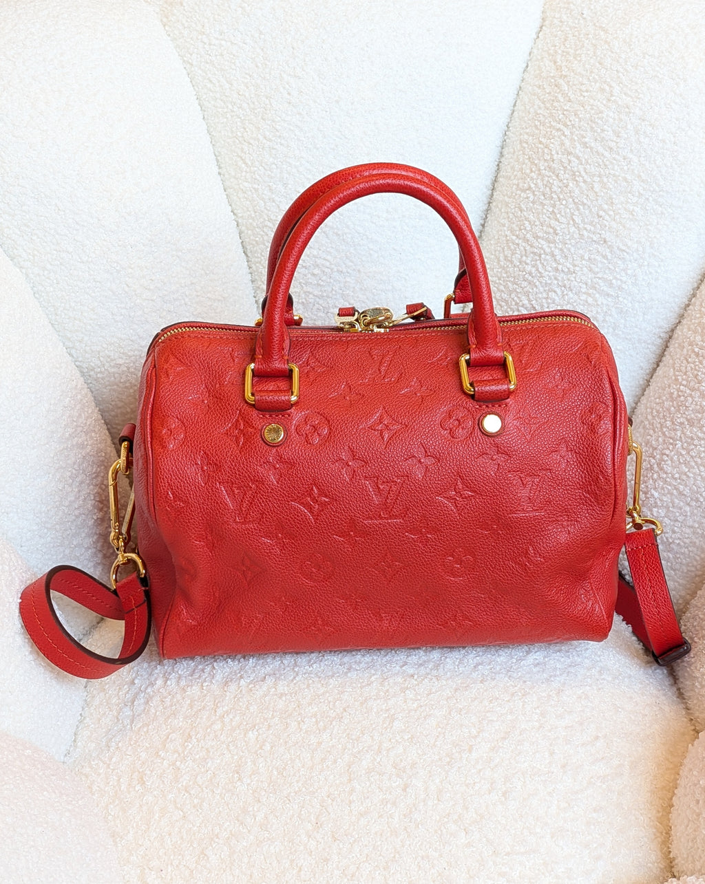 Louis Vuitton Speedy Bandouliere 25 Empriente Orient Red