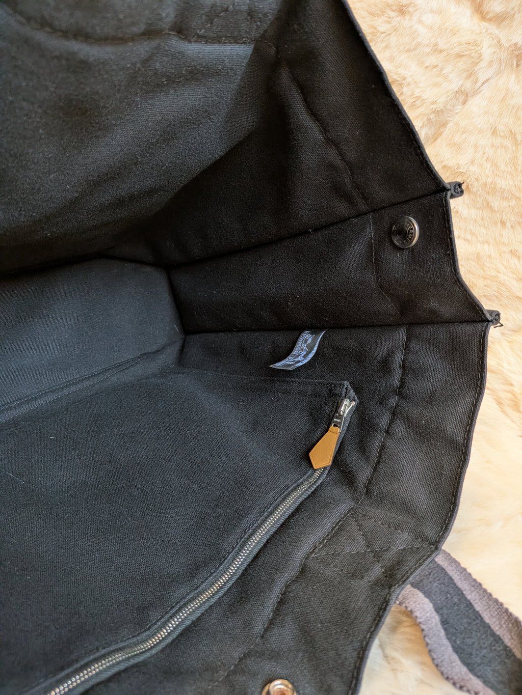 Hermes Fourre-Tote MM Black Canvas