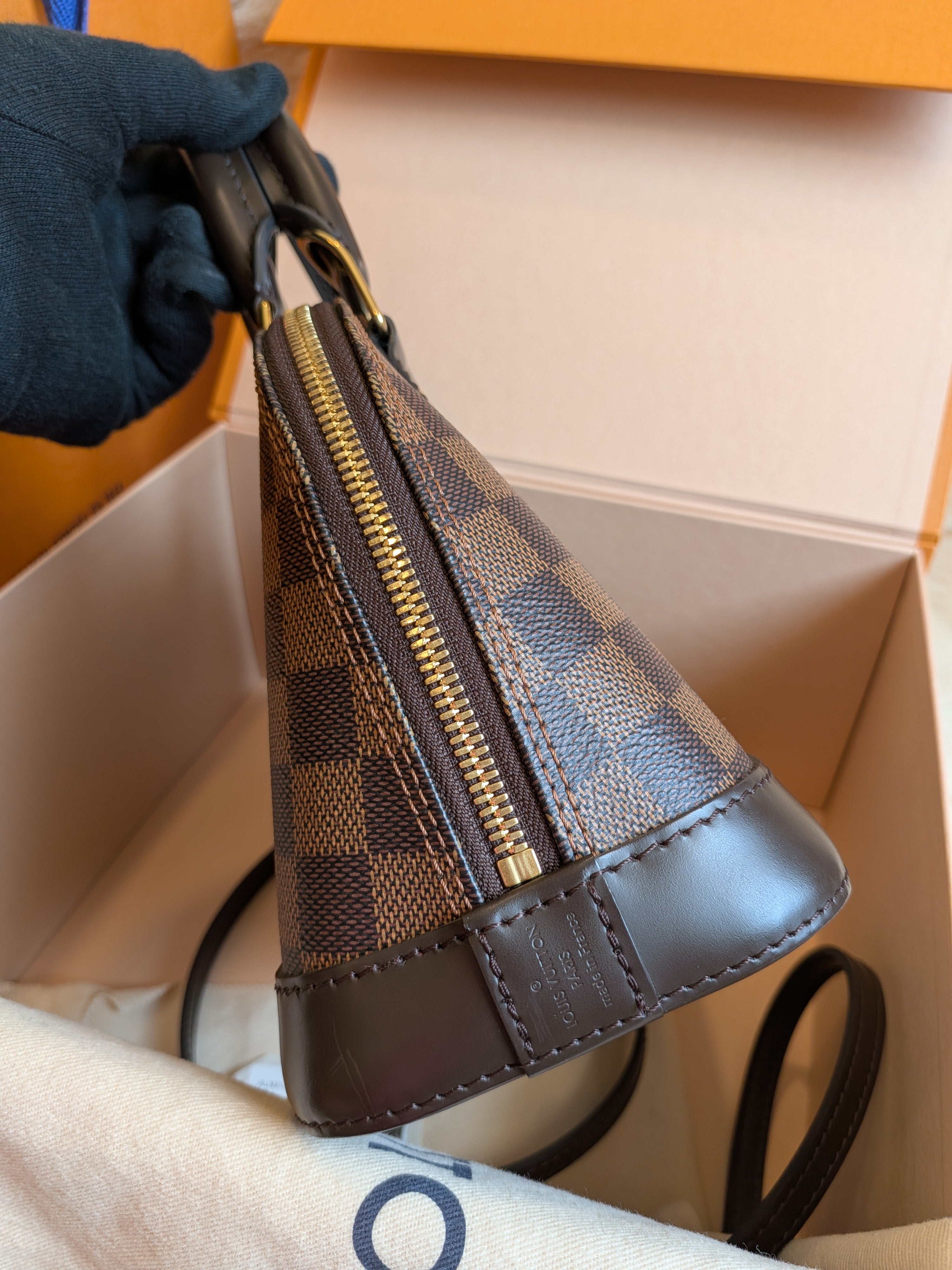 Louis Vuitton Bb Alma Damier Ebene Canvas