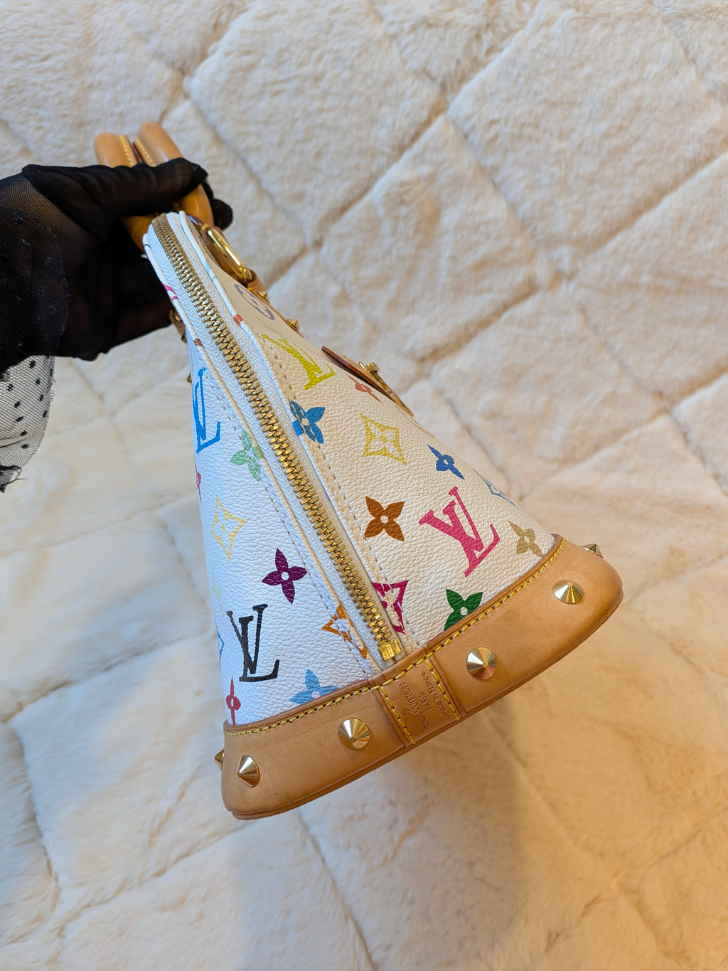 Louis Vuitton x Takashi Murakami Alma PM Multicolor White
