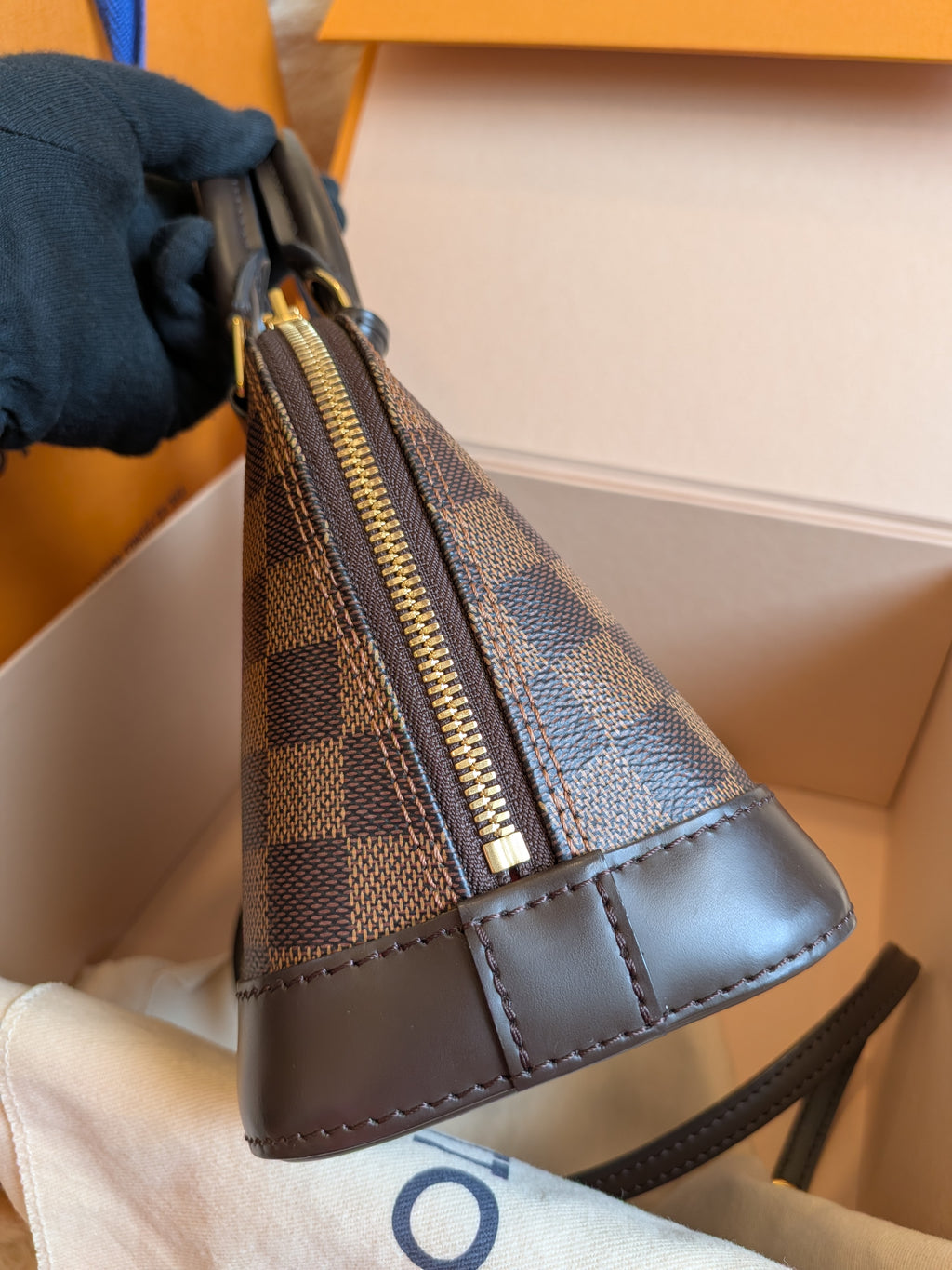 Louis Vuitton Bb Alma Damier Ebene Canvas