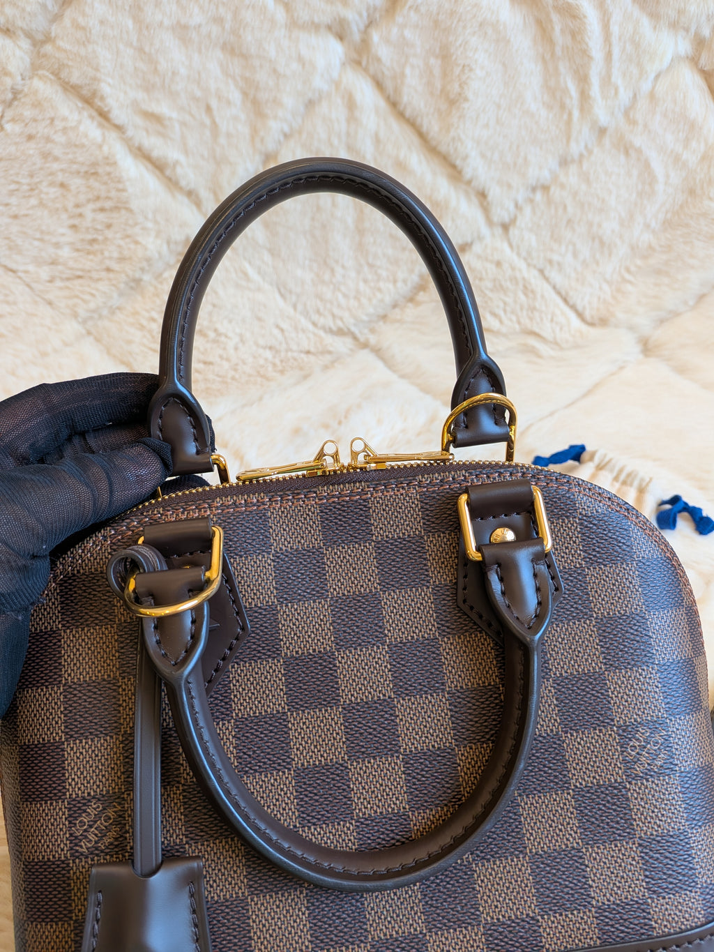 Louis Vuitton Bb Alma Damier Ebene Canvas