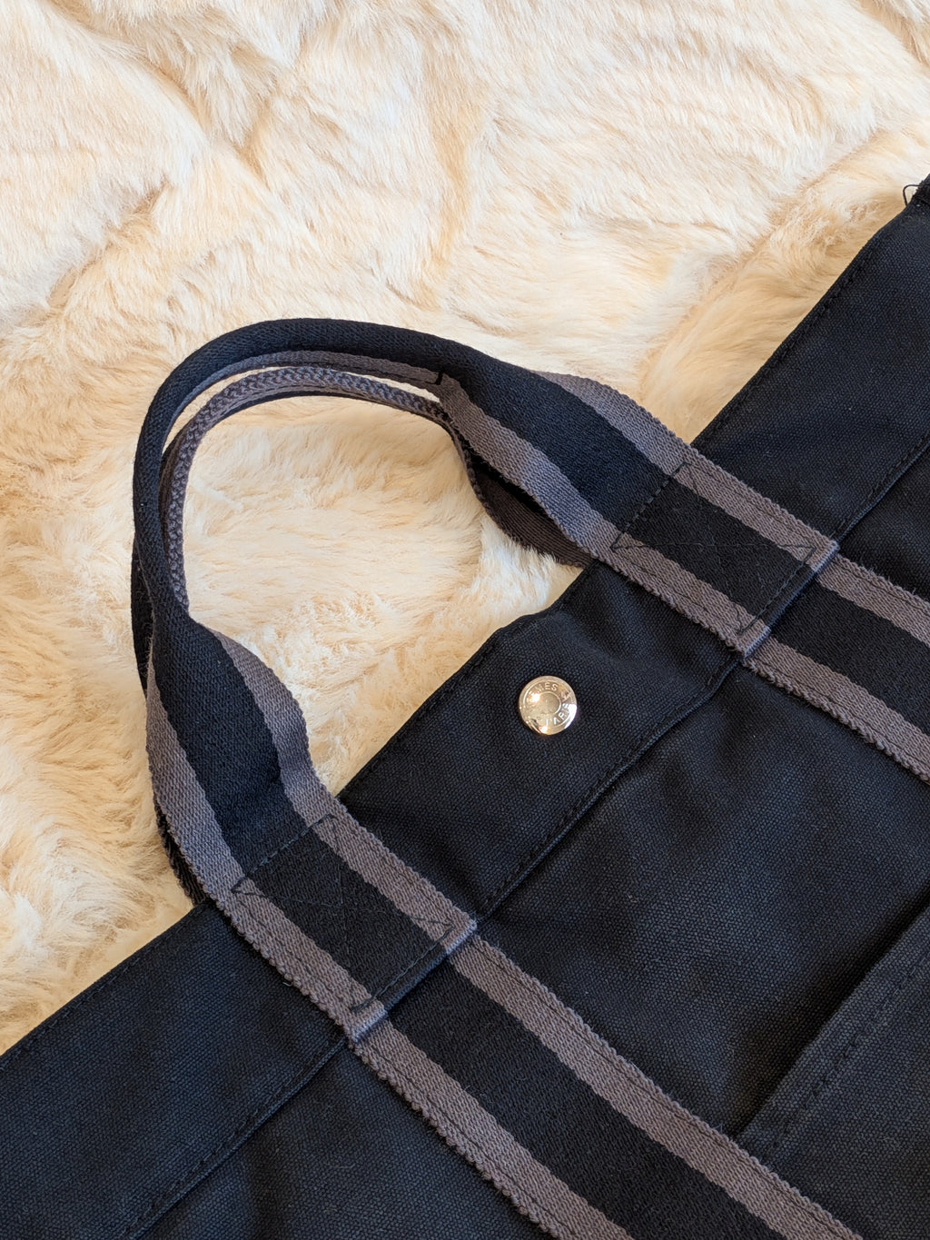Hermes Fourre-Tote MM Black Canvas