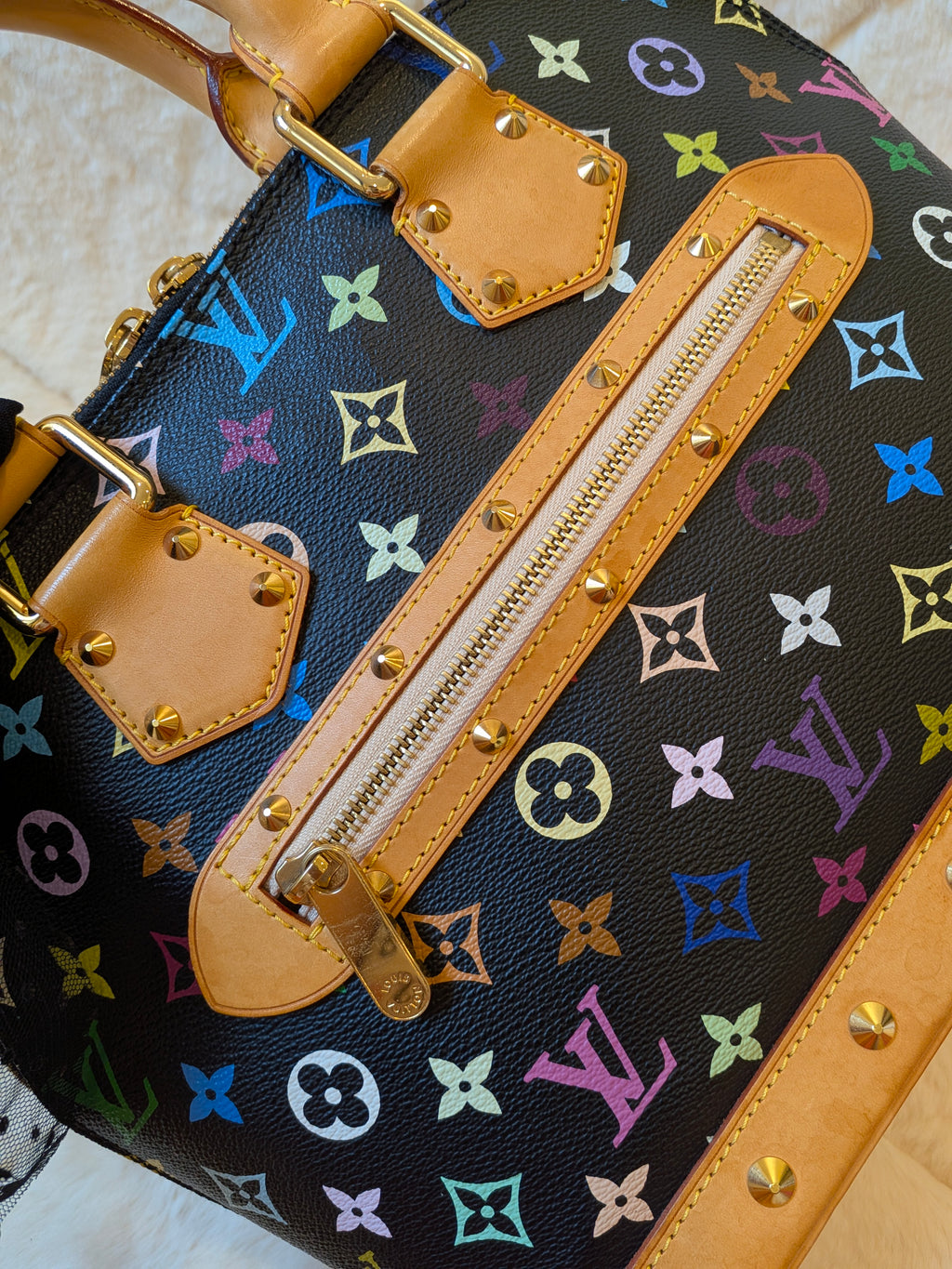 Louis Vuitton x Takashi Murakami Alma PM Multicolor Black