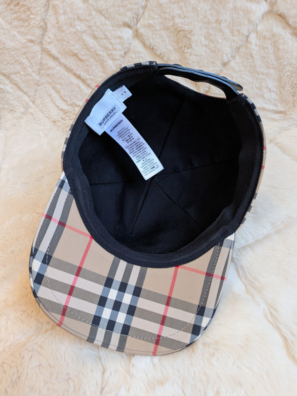Burberry Baseball Cap Checkered Beige