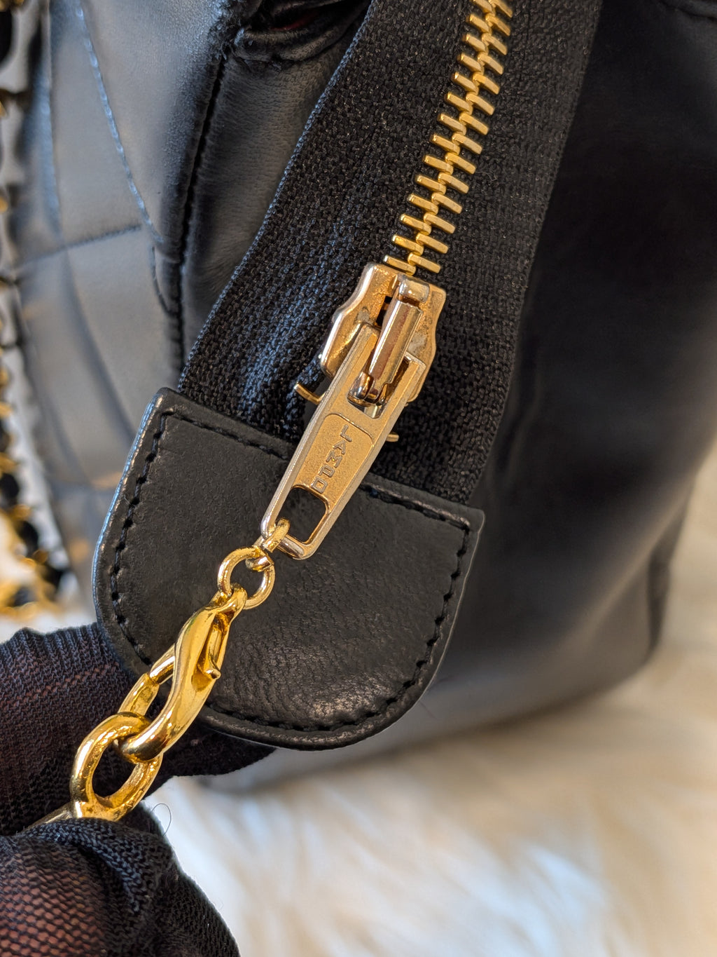 Chanel Diamond Quilted Lambskin Black Large in 24k Plated Gold  Hardware (vintage)