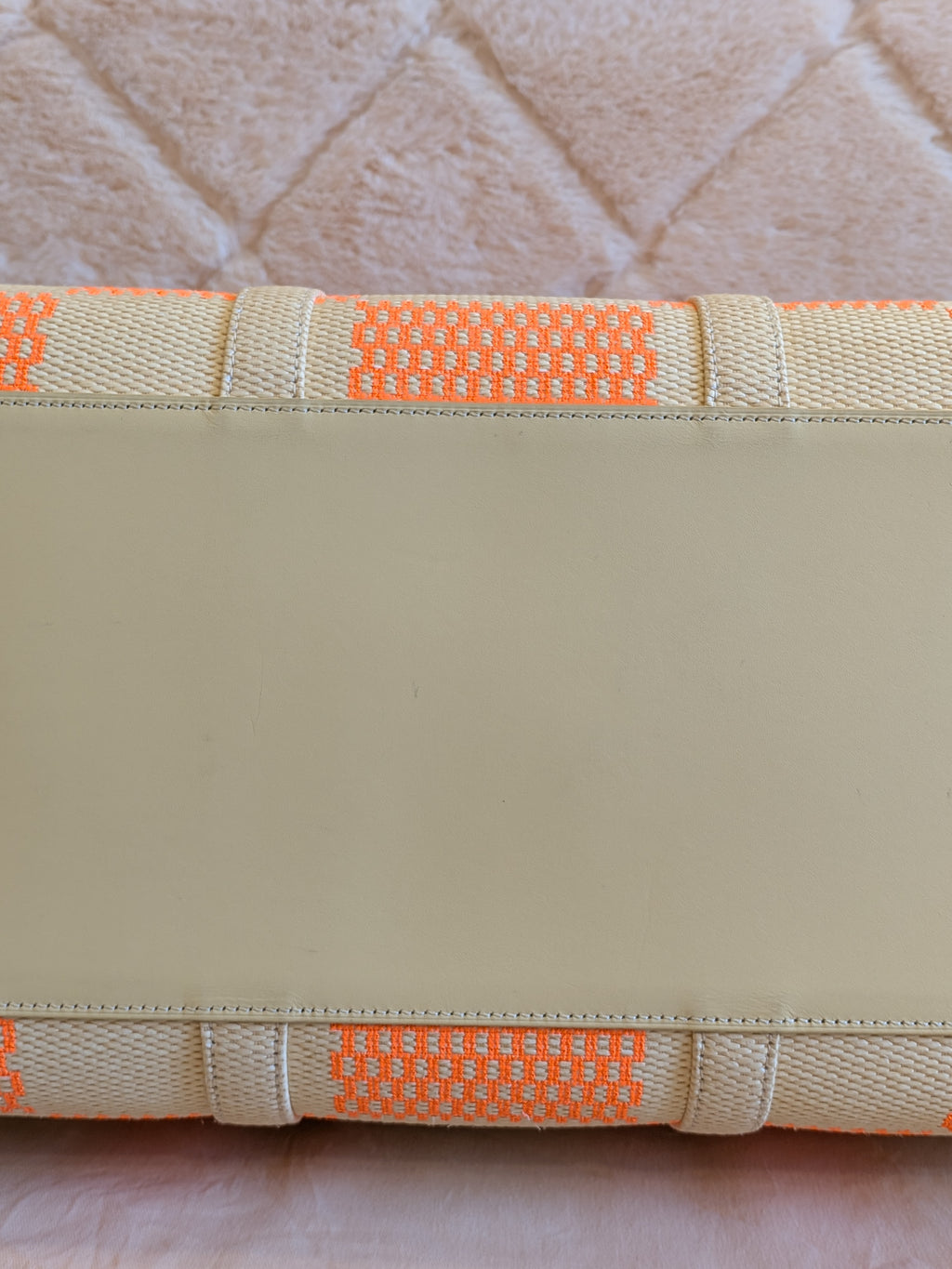 Louis Vuitton Keepall Bandouliere 50 Wooven Raphia Giant Damier/Orange Beige By: Virgil Abloh's iconic Spring/Summer 2021 Collection
