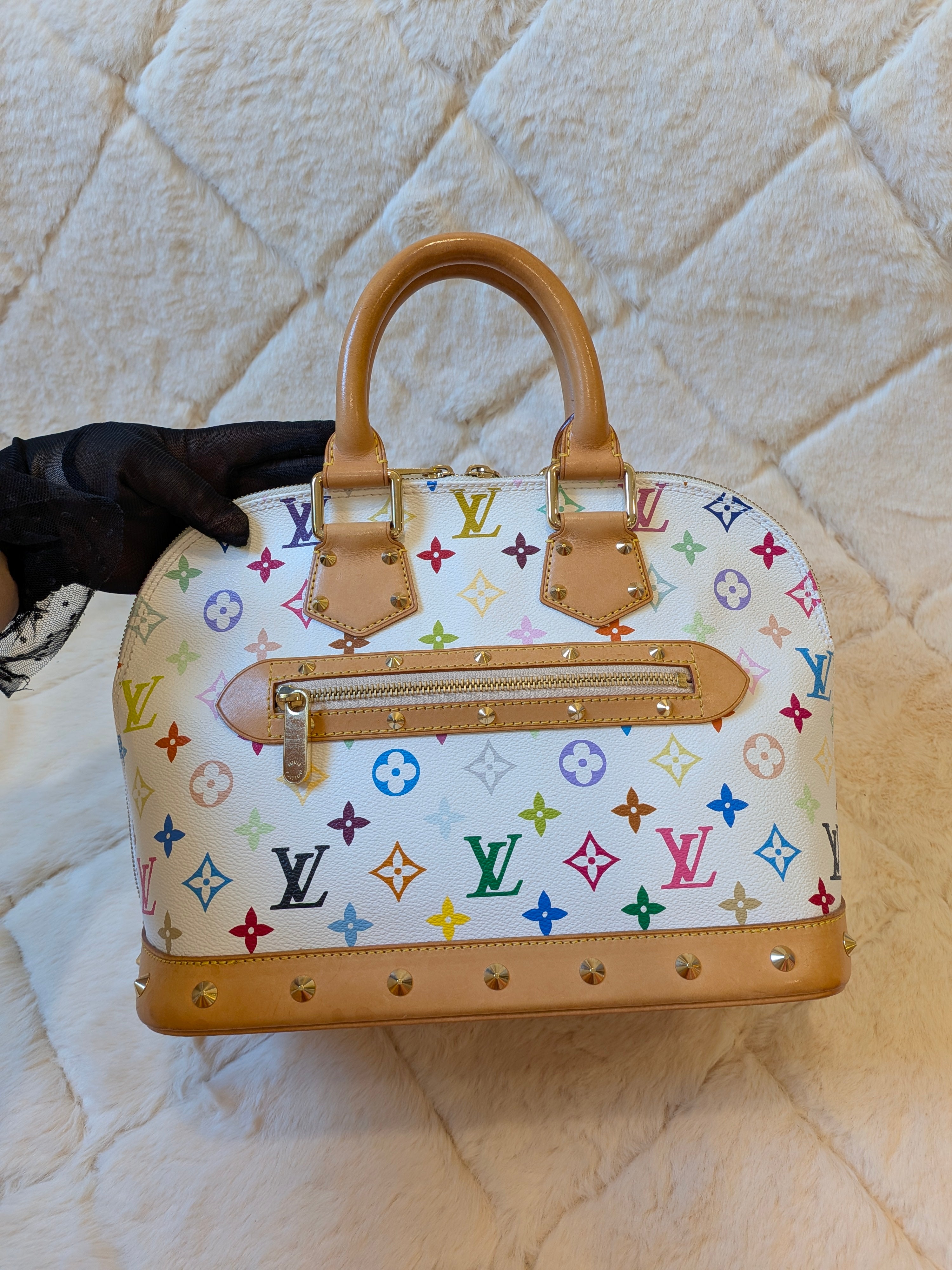 Louis Vuitton x Takashi Murakami Alma PM Multicolor White