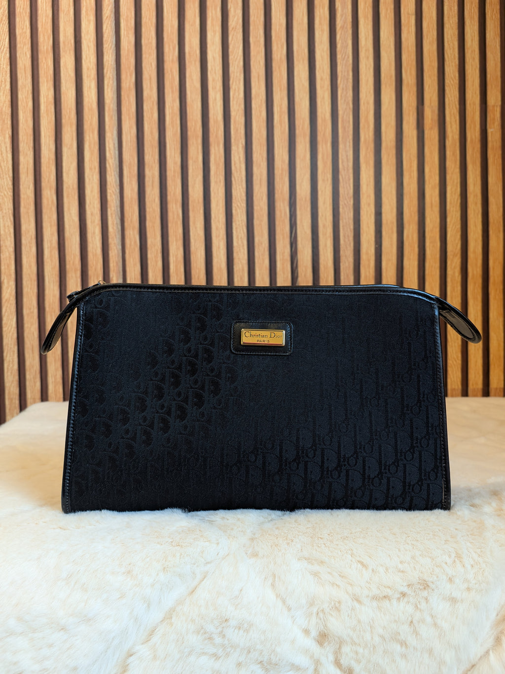 Christian Dior Clutch Canvas Black (Vintage)