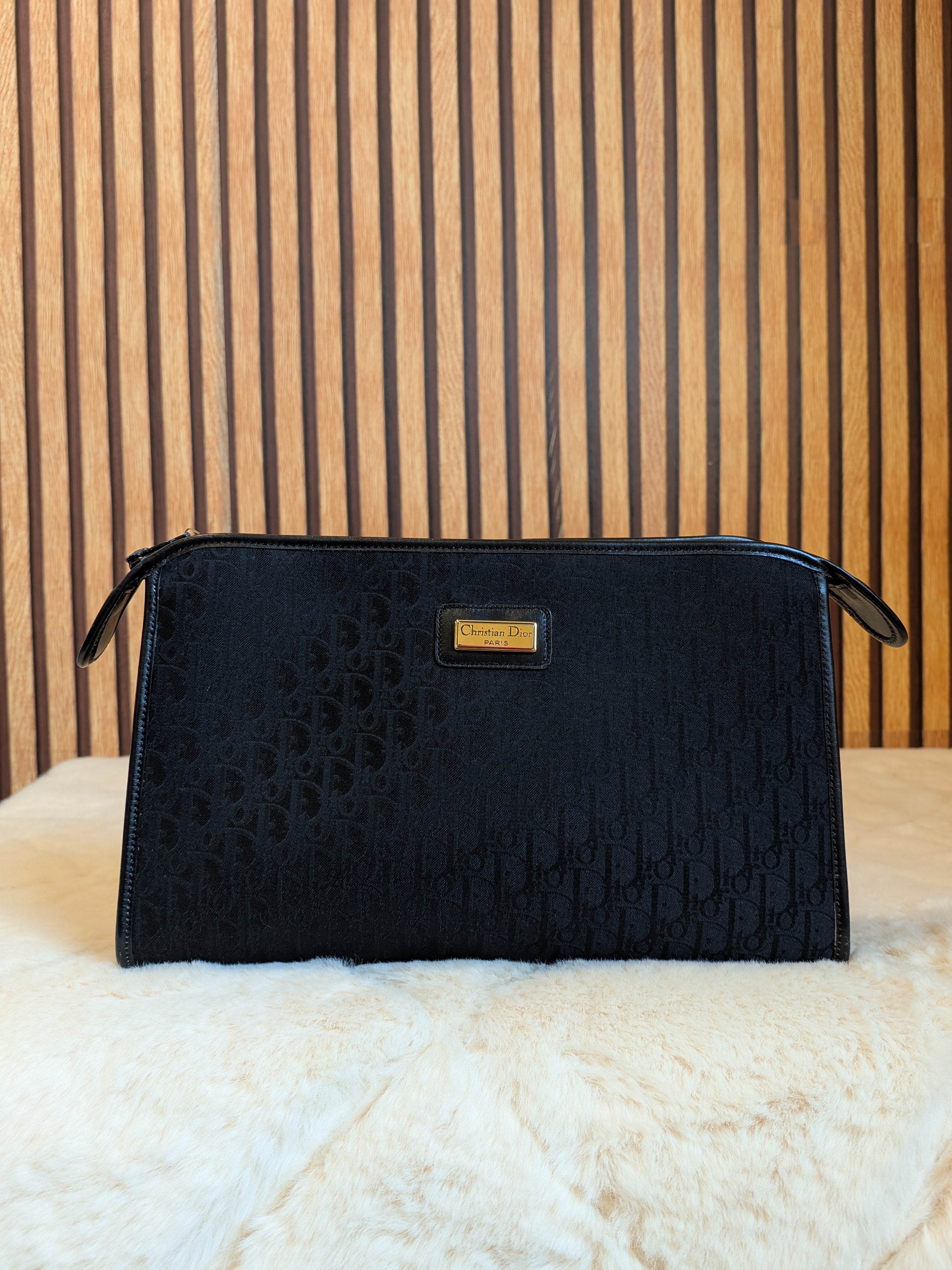 Christian Dior Clutch Canvas Black (Vintage)