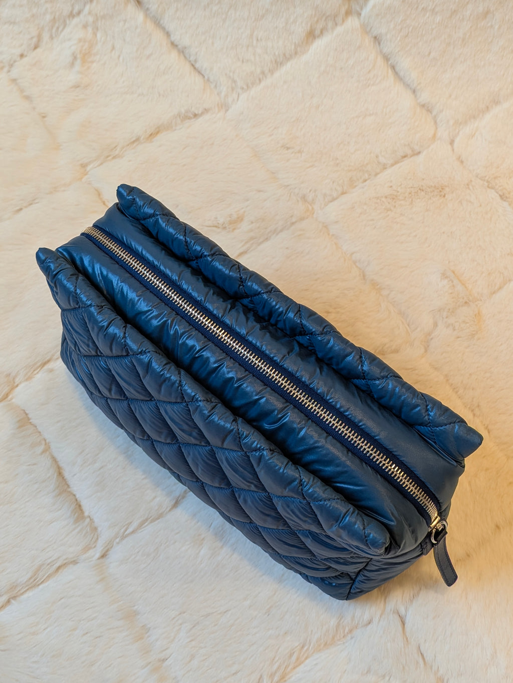 Chanel Coco Cocoon Cosmetics Pouch Nylon Navy Blue