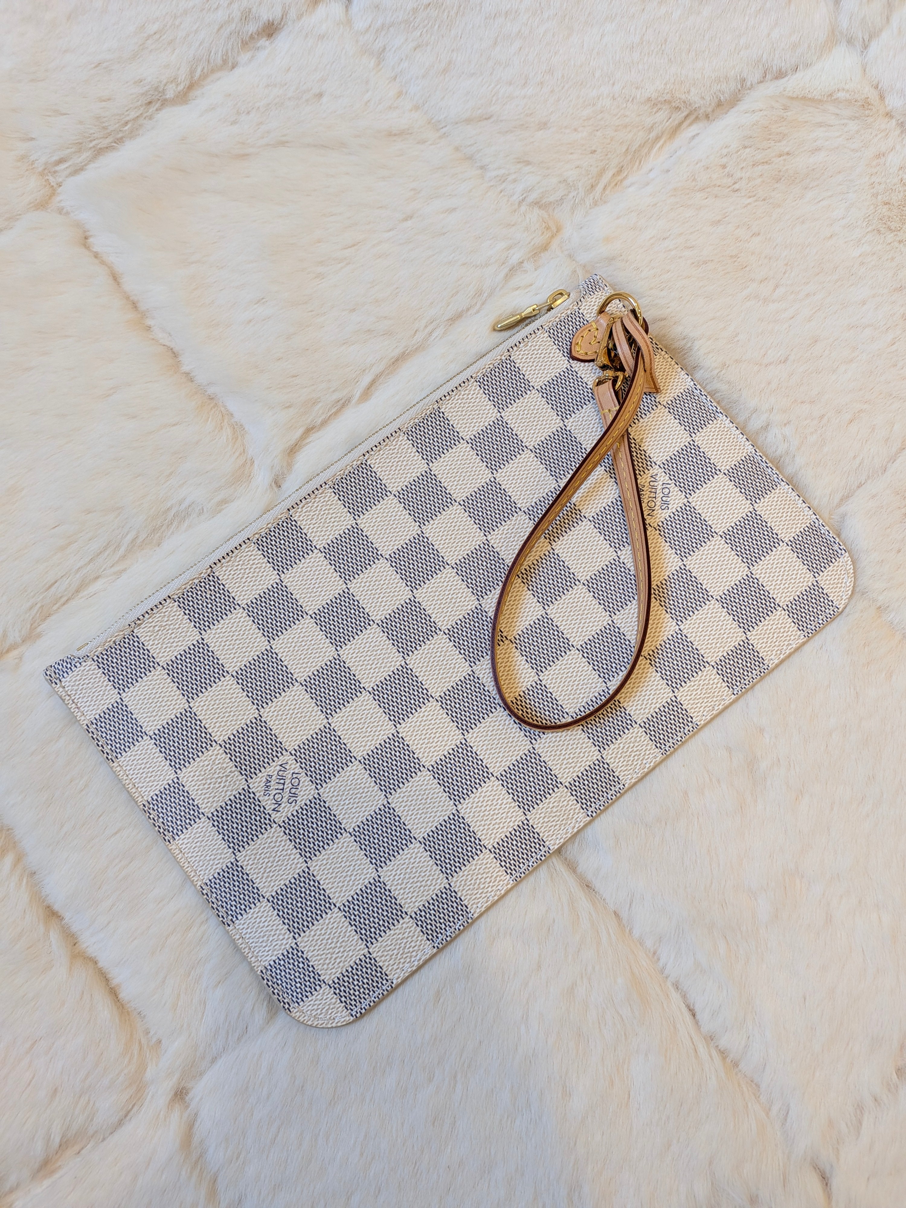 Louis Vuitton Neverfull MM Azur Pouch Wristlet