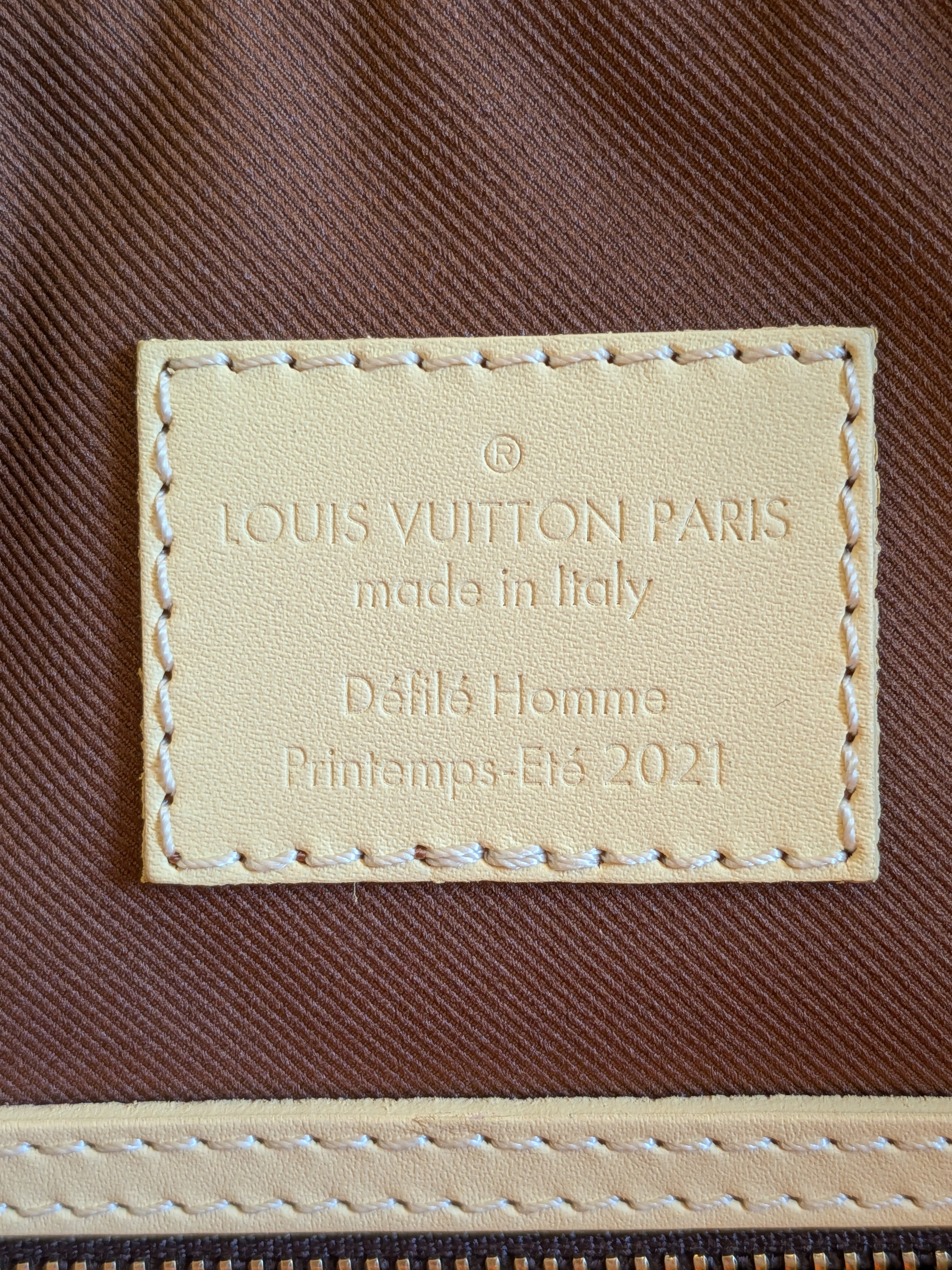 Louis Vuitton Keepall Bandouliere 50 Wooven Raphia Giant Damier/Orange Beige By: Virgil Abloh's iconic Spring/Summer 2021 Collection