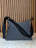 Christian Dior Trotter Messenger Bag Navy Blue Canvas